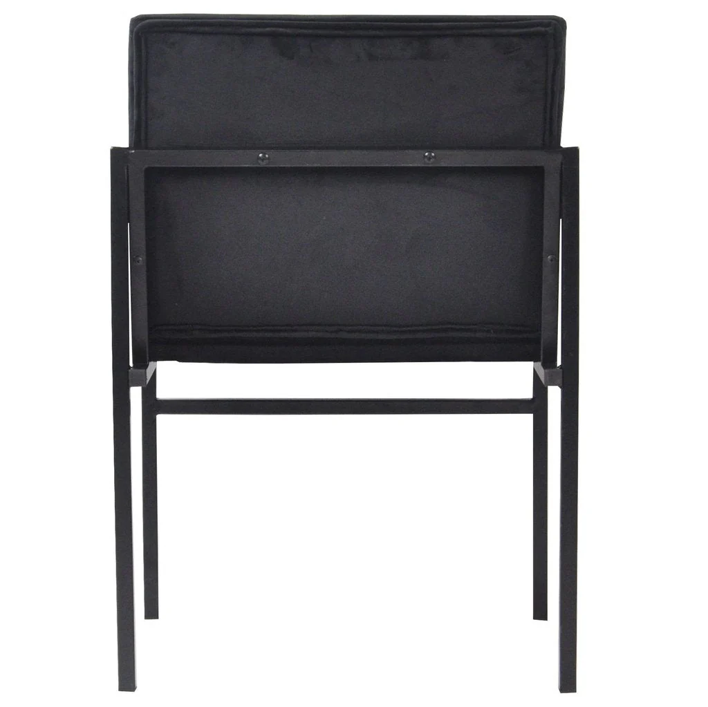 Allie - Chaise de salle à manger en velours noir avec accoudoirs - Image 5