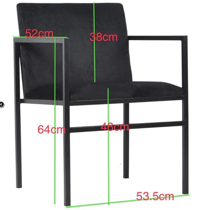Allie - Chaise de salle à manger en velours noir avec accoudoirs - Image 7