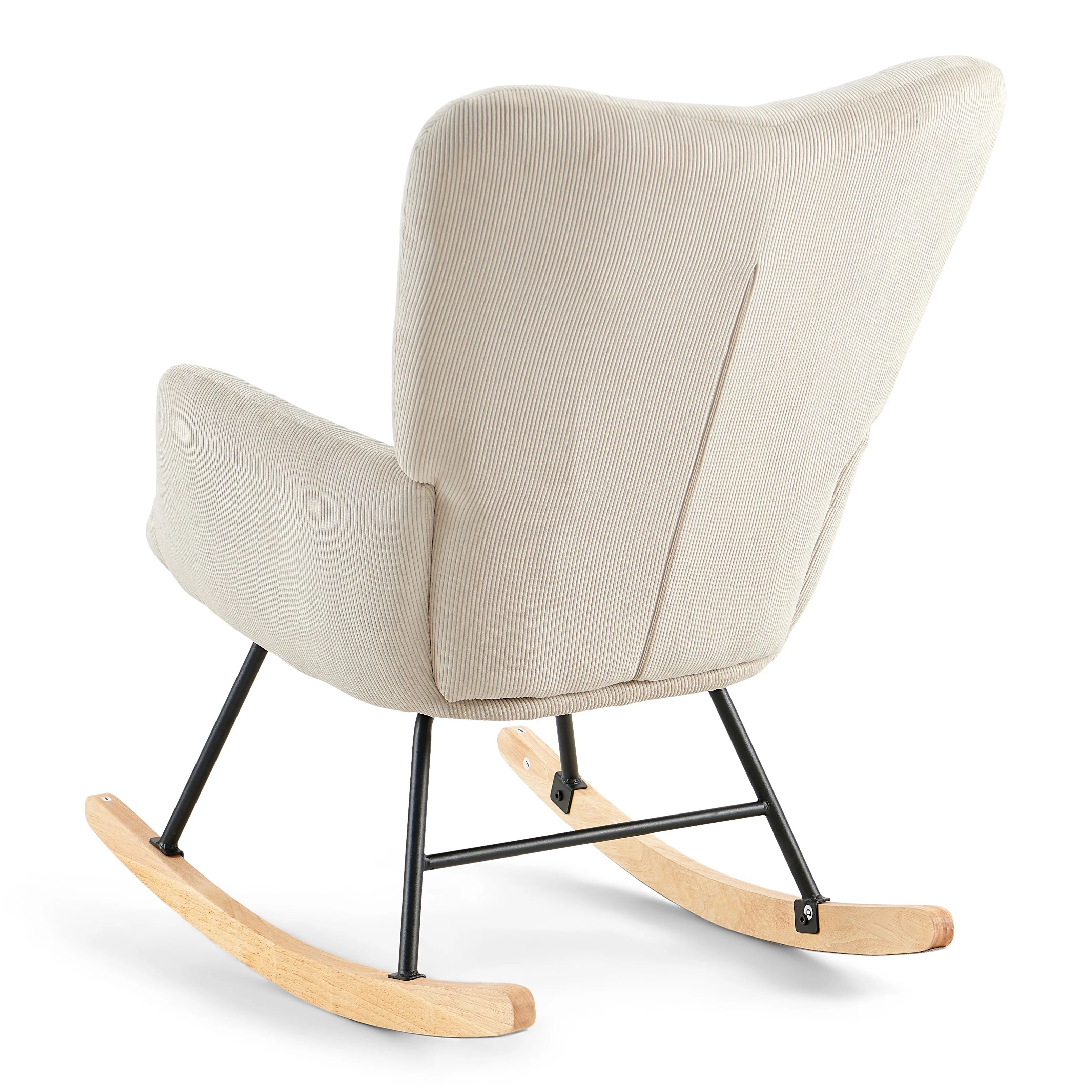 Allison - Fauteuil à bascule avec accoudoirs - Velours beige - Image 3