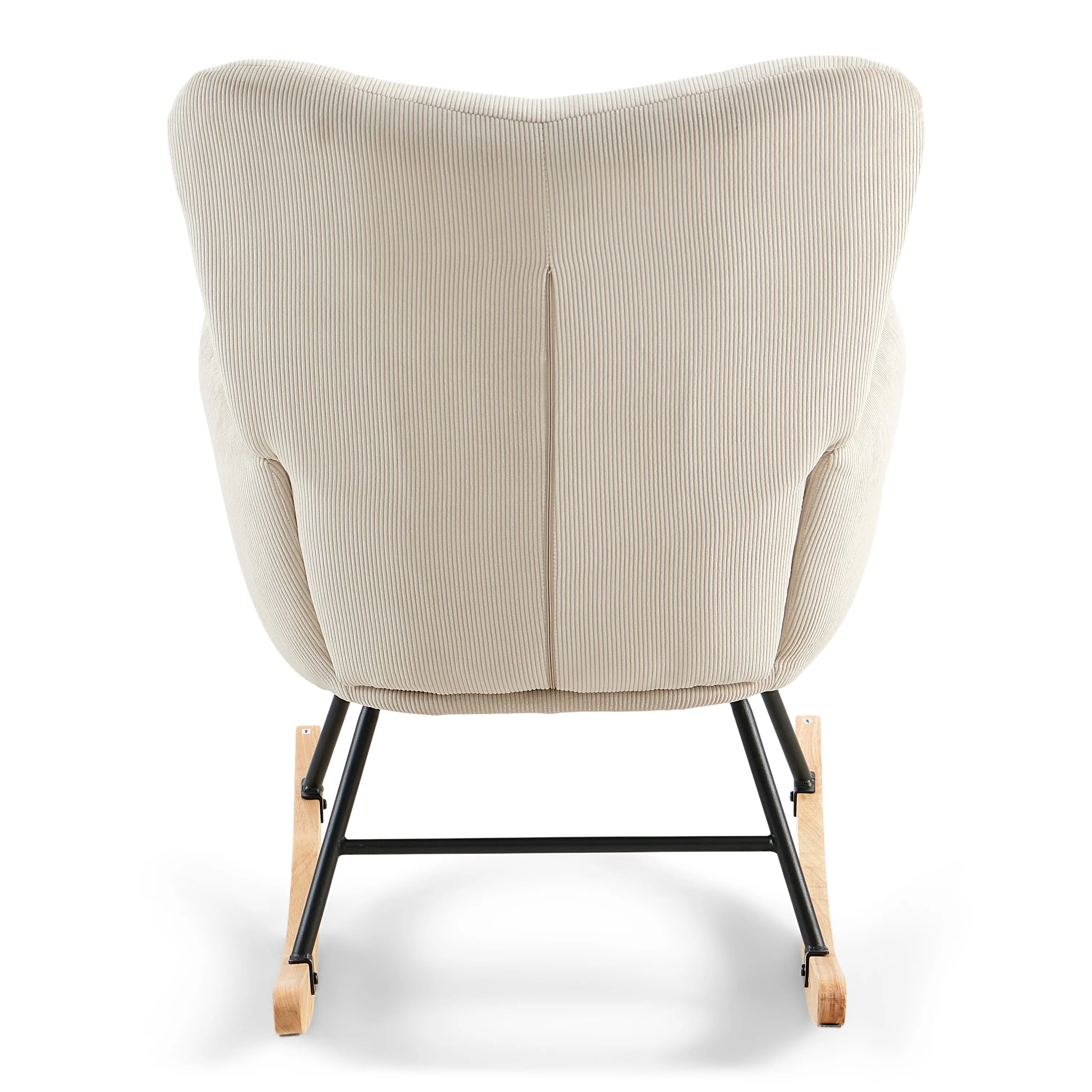 Allison - Fauteuil à bascule avec accoudoirs - Velours beige - Image 5