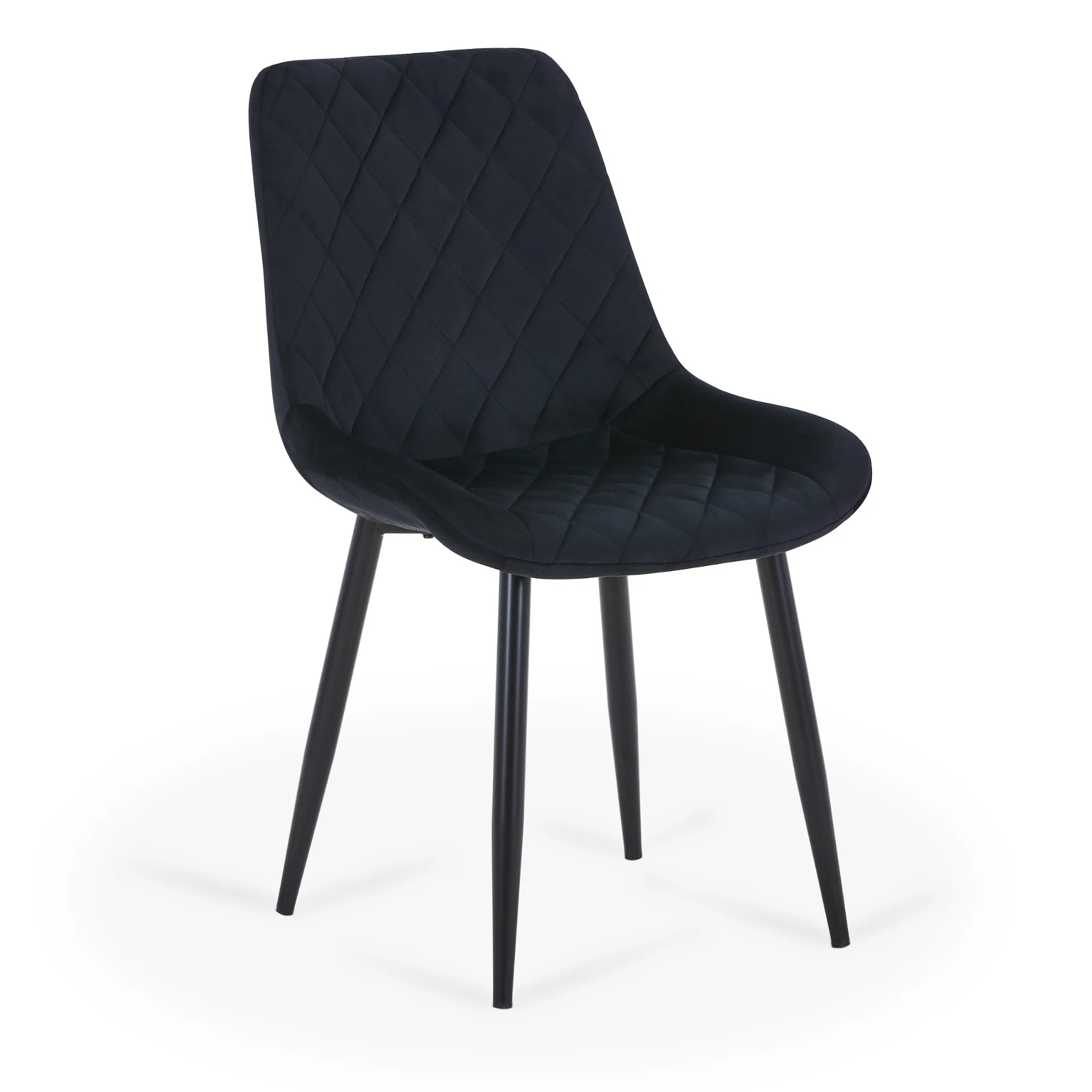 Amina - Chaise de salle à manger en velours noir