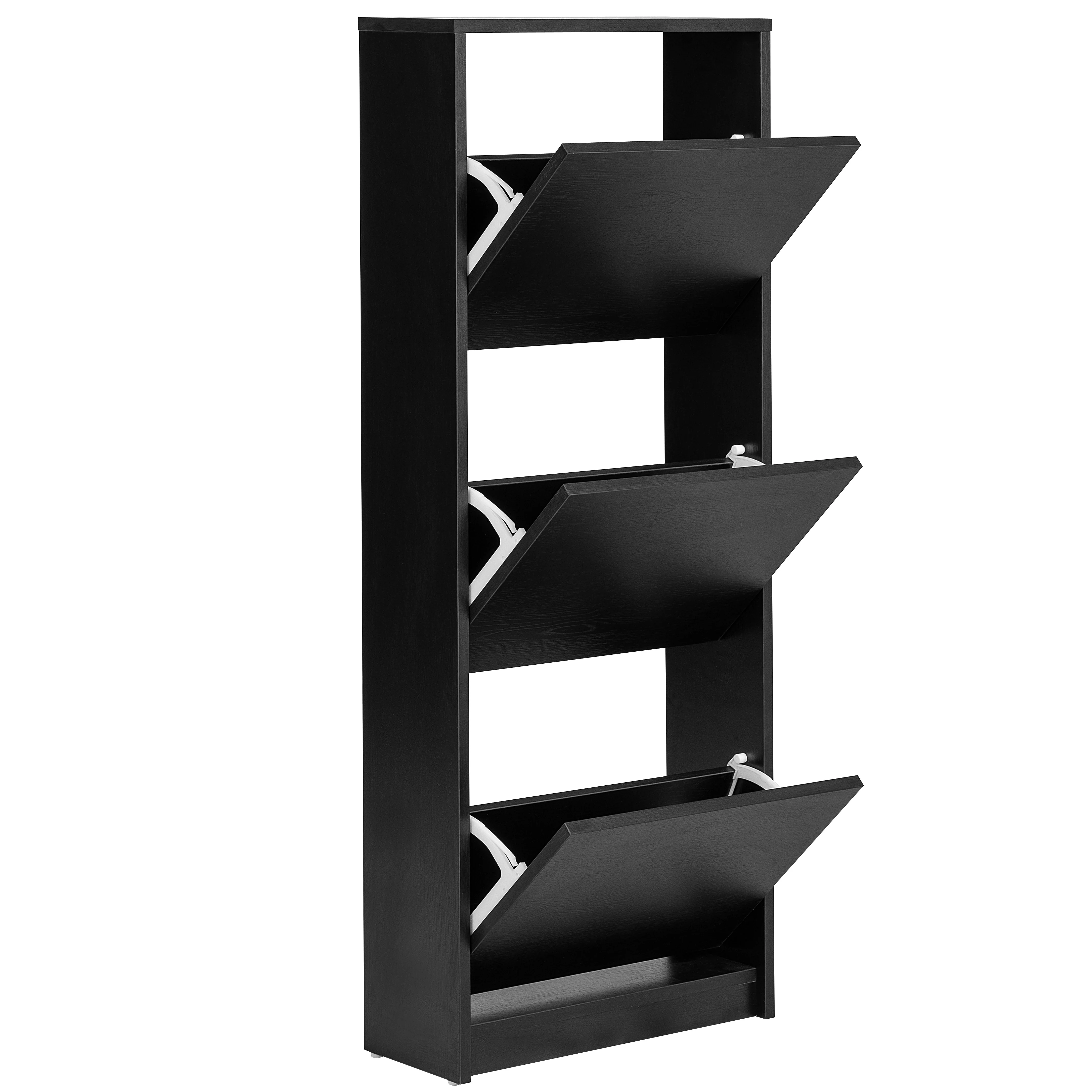 Amy - Meuble à chaussures noir avec 3 portes - Image 4
