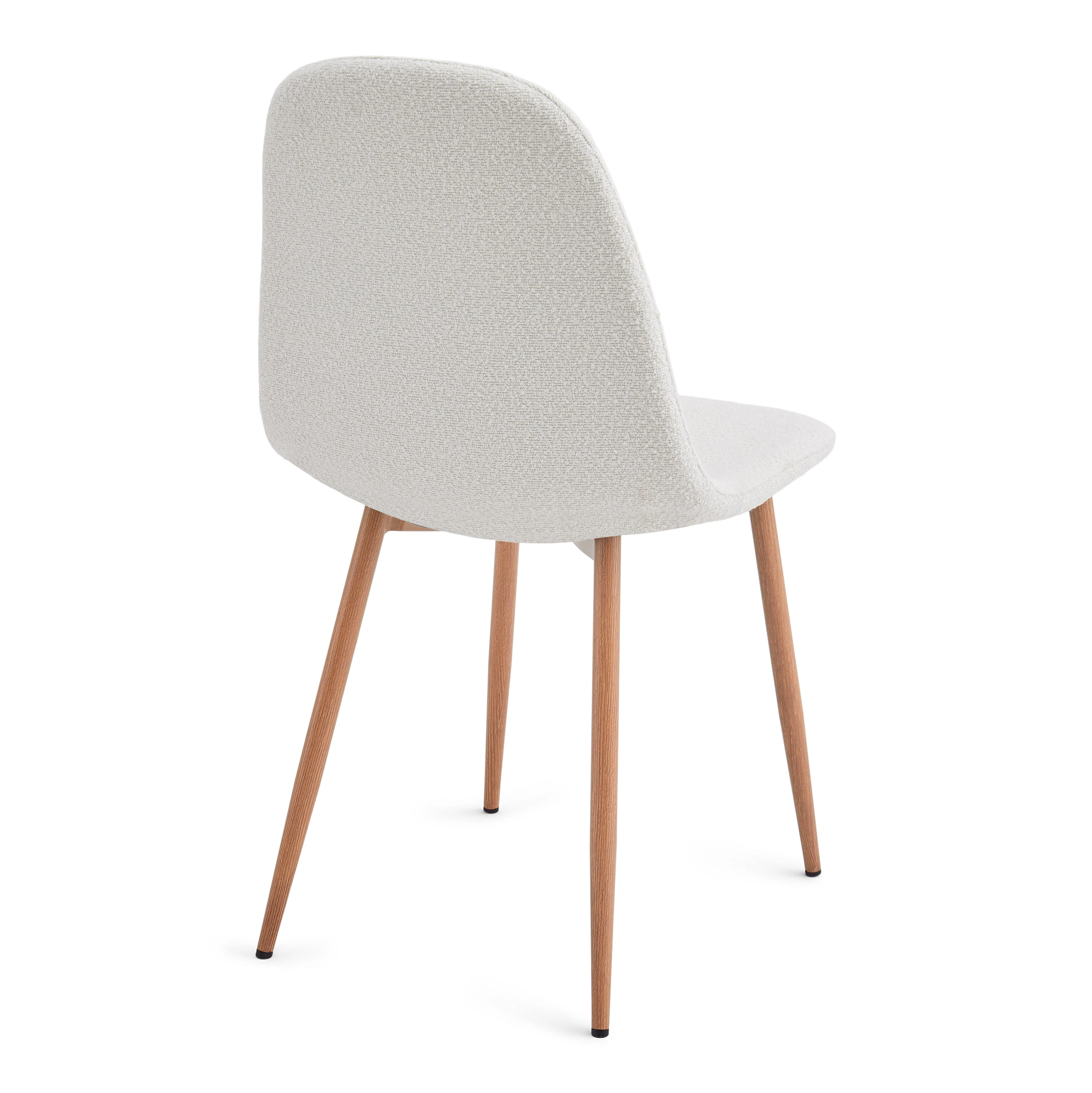 Anna Chaise de salle à manger - boucle blanche avec pieds en aspect chêne - Image 2