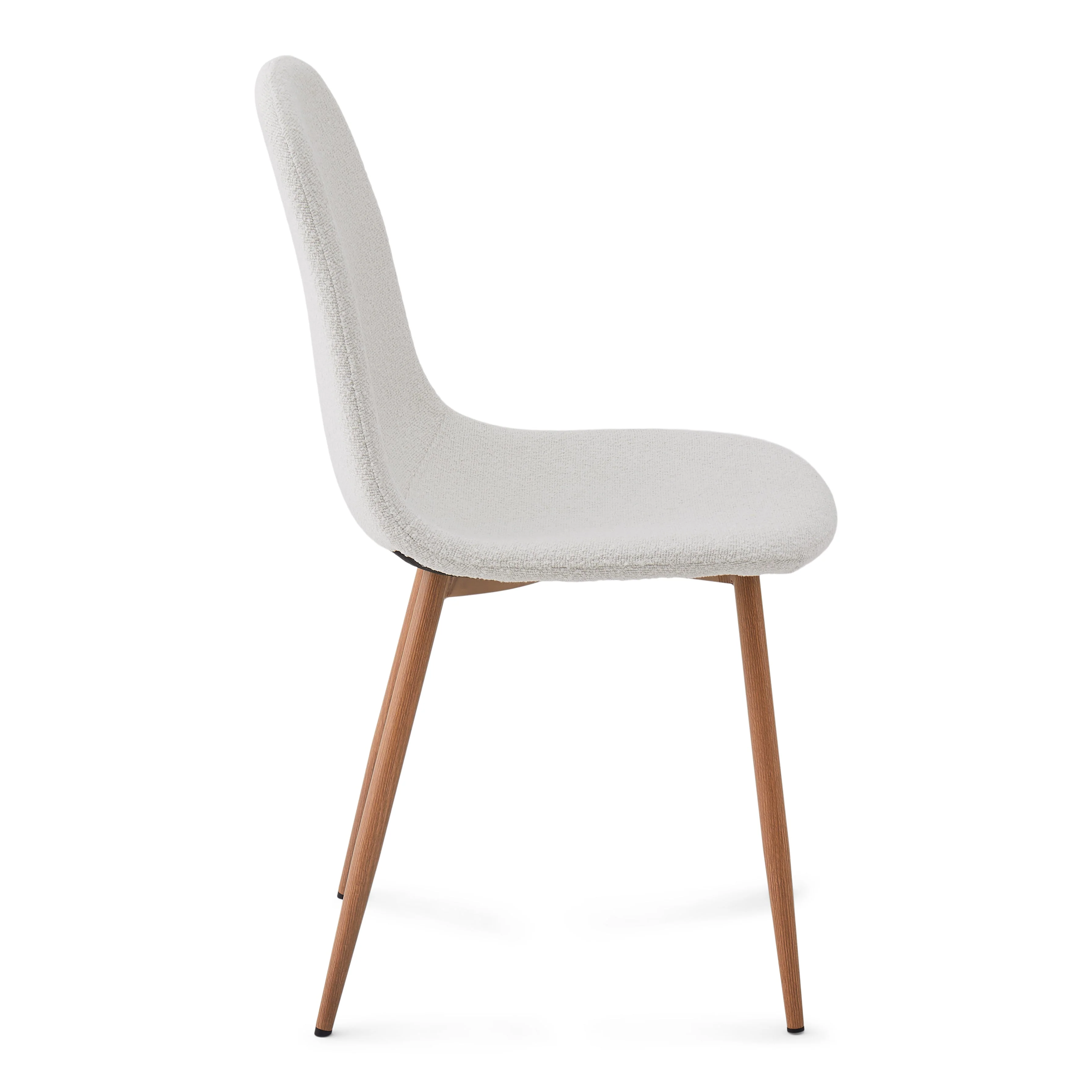 Anna Chaise de salle à manger - boucle blanche avec pieds en aspect chêne - Image 3