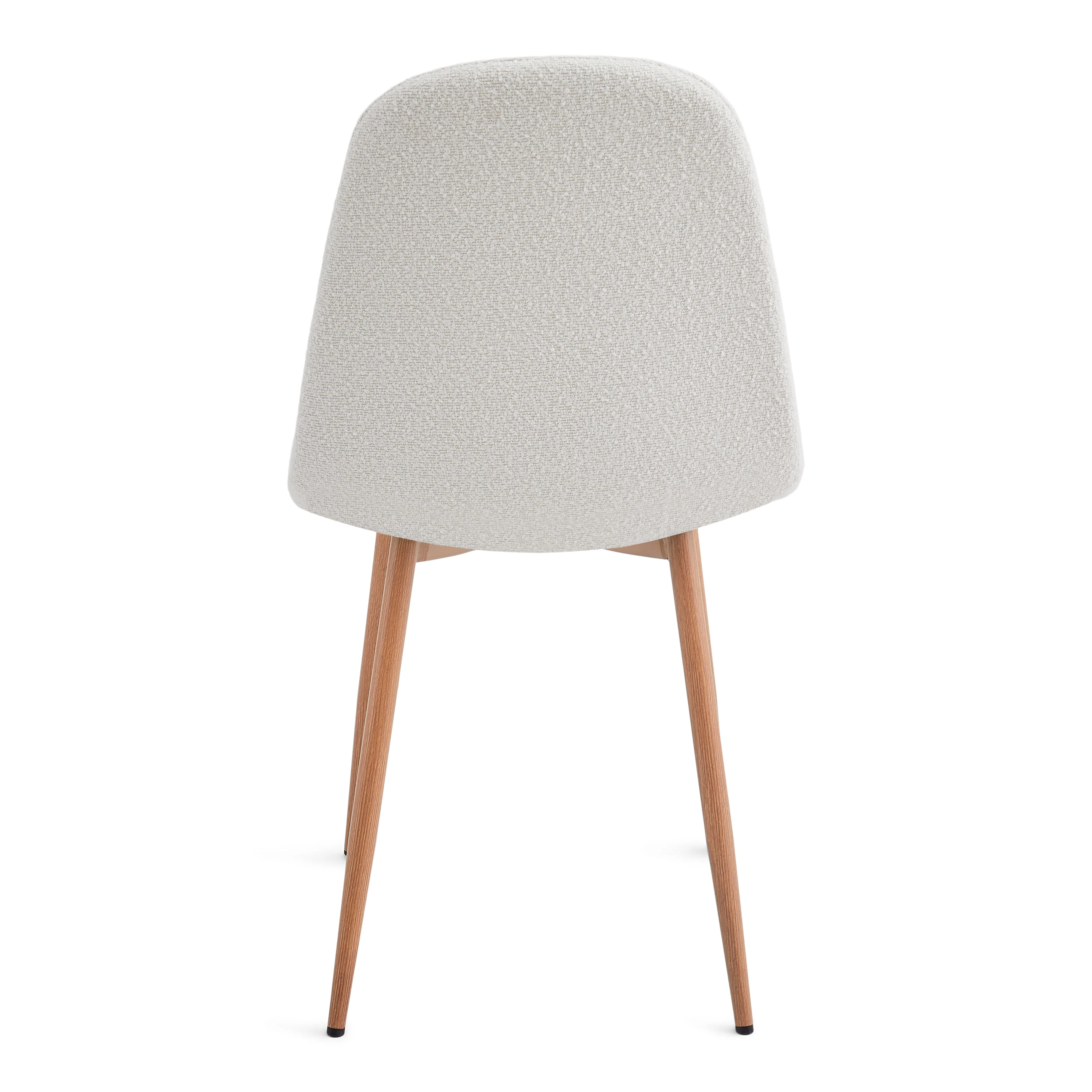 Anna Chaise de salle à manger - boucle blanche avec pieds en aspect chêne - Image 4