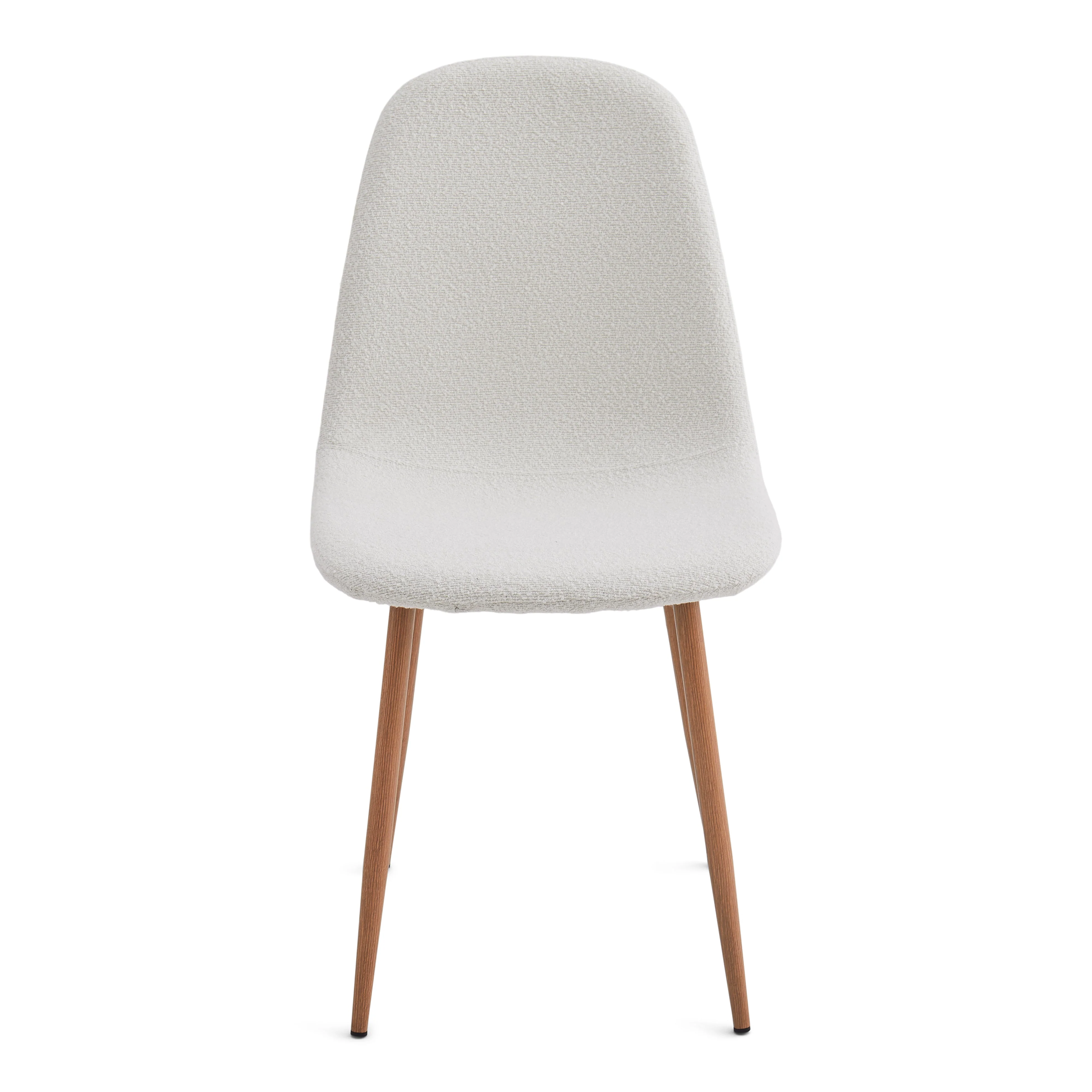 Anna Chaise de salle à manger - boucle blanche avec pieds en aspect chêne - Image 5