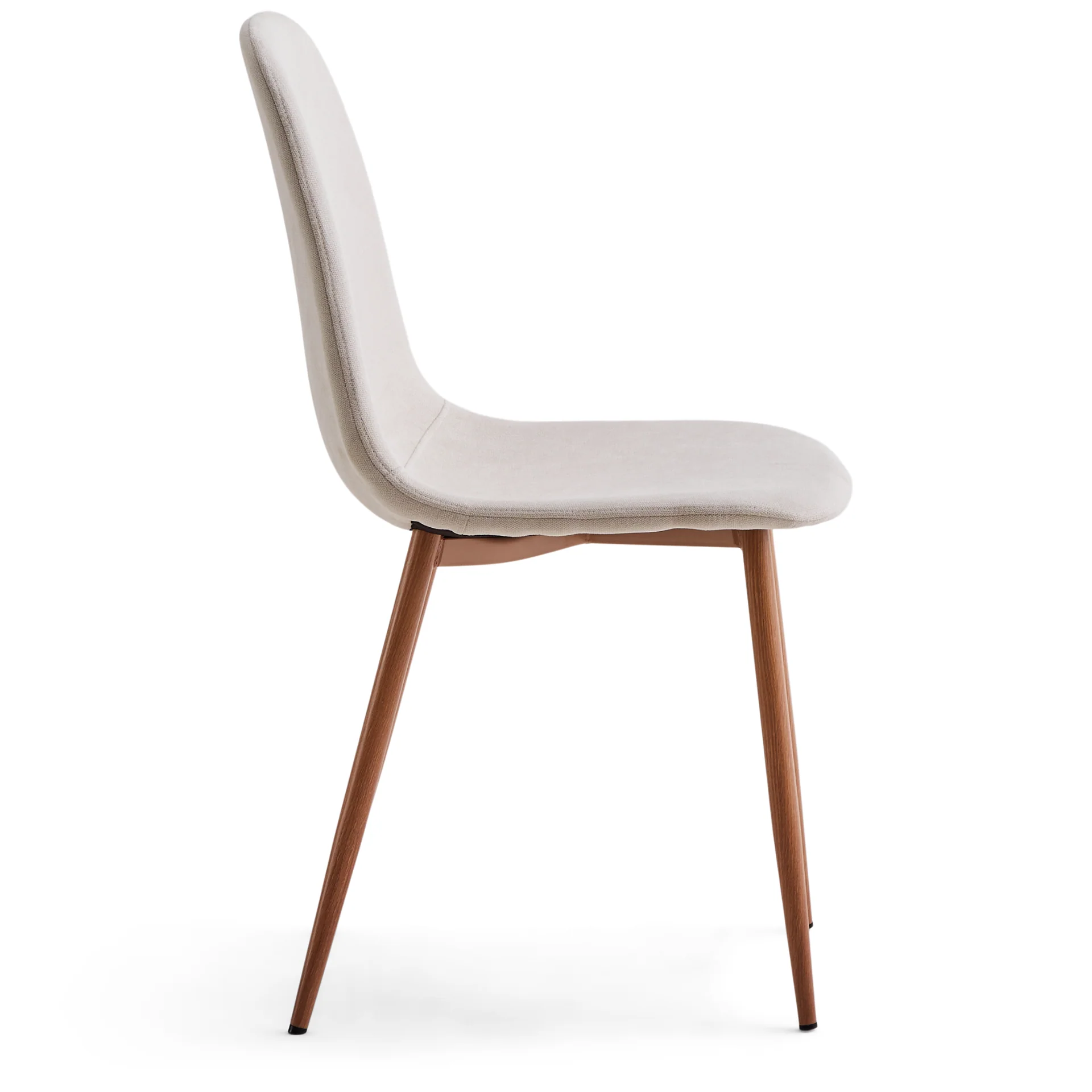 Anna - Chaise de salle à manger en tissu beige avec aspect chêne - Image 5