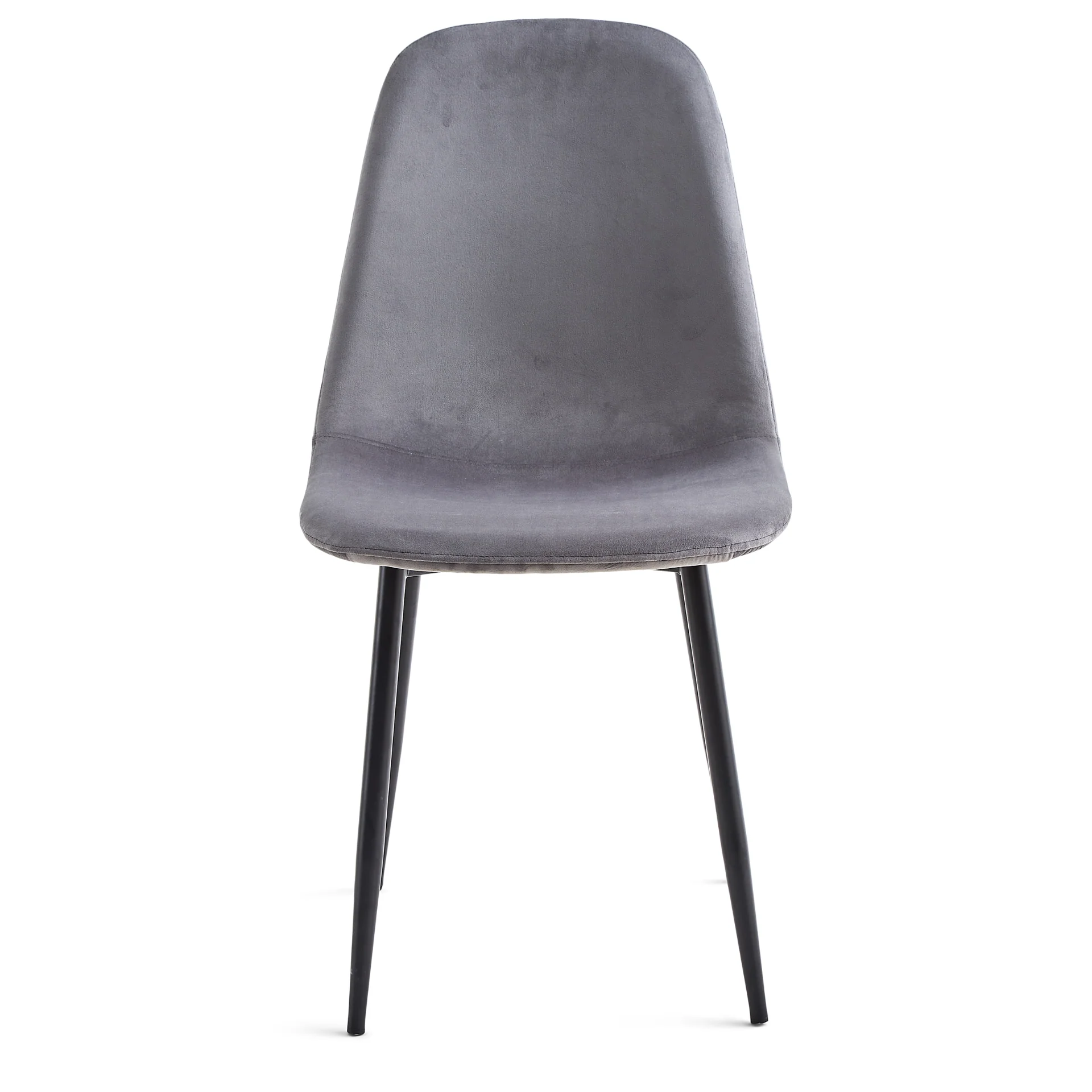 Anna - Chaise de salle à manger rembourrée en velours gris - Image 3