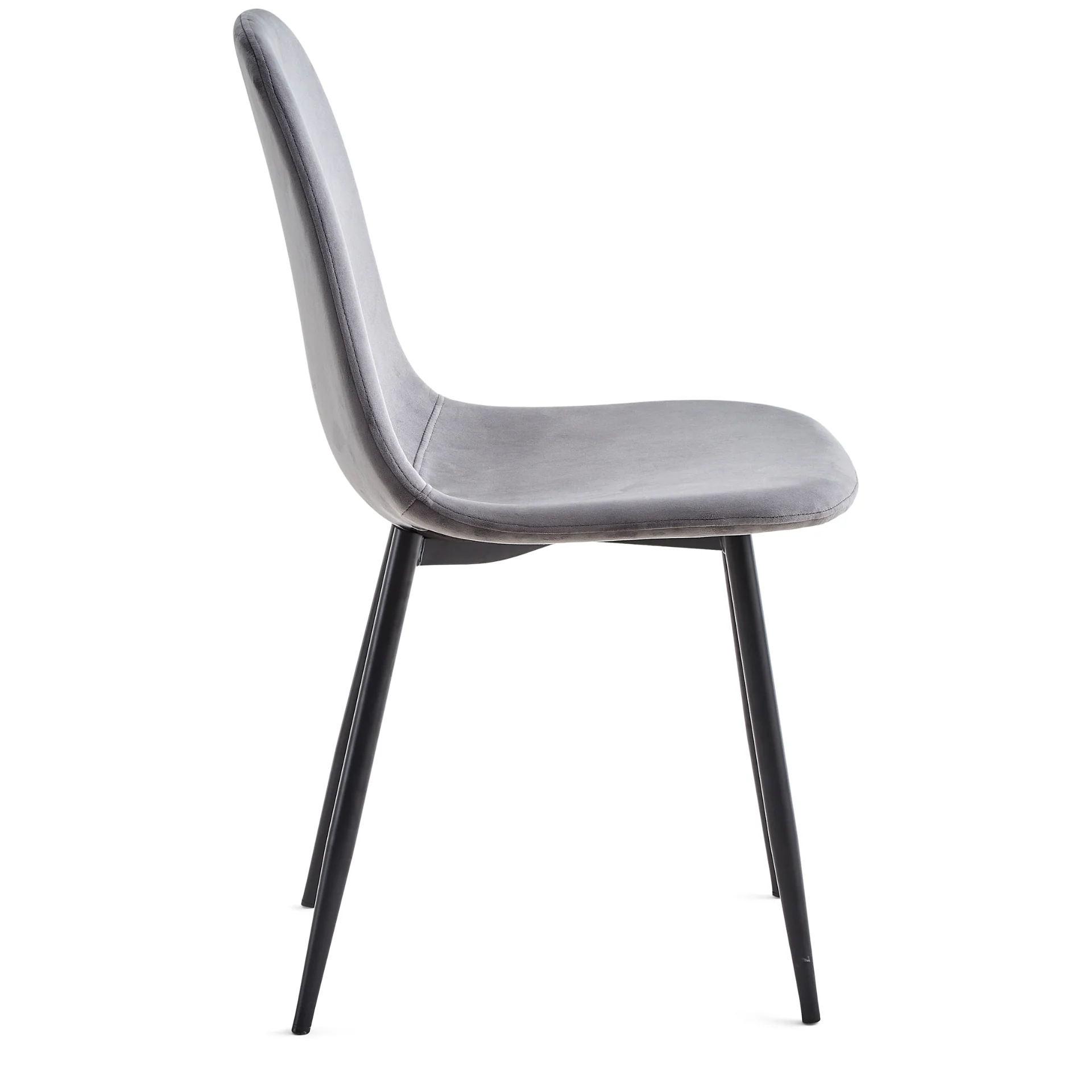 Anna - Chaise de salle à manger rembourrée en velours gris - Image 4
