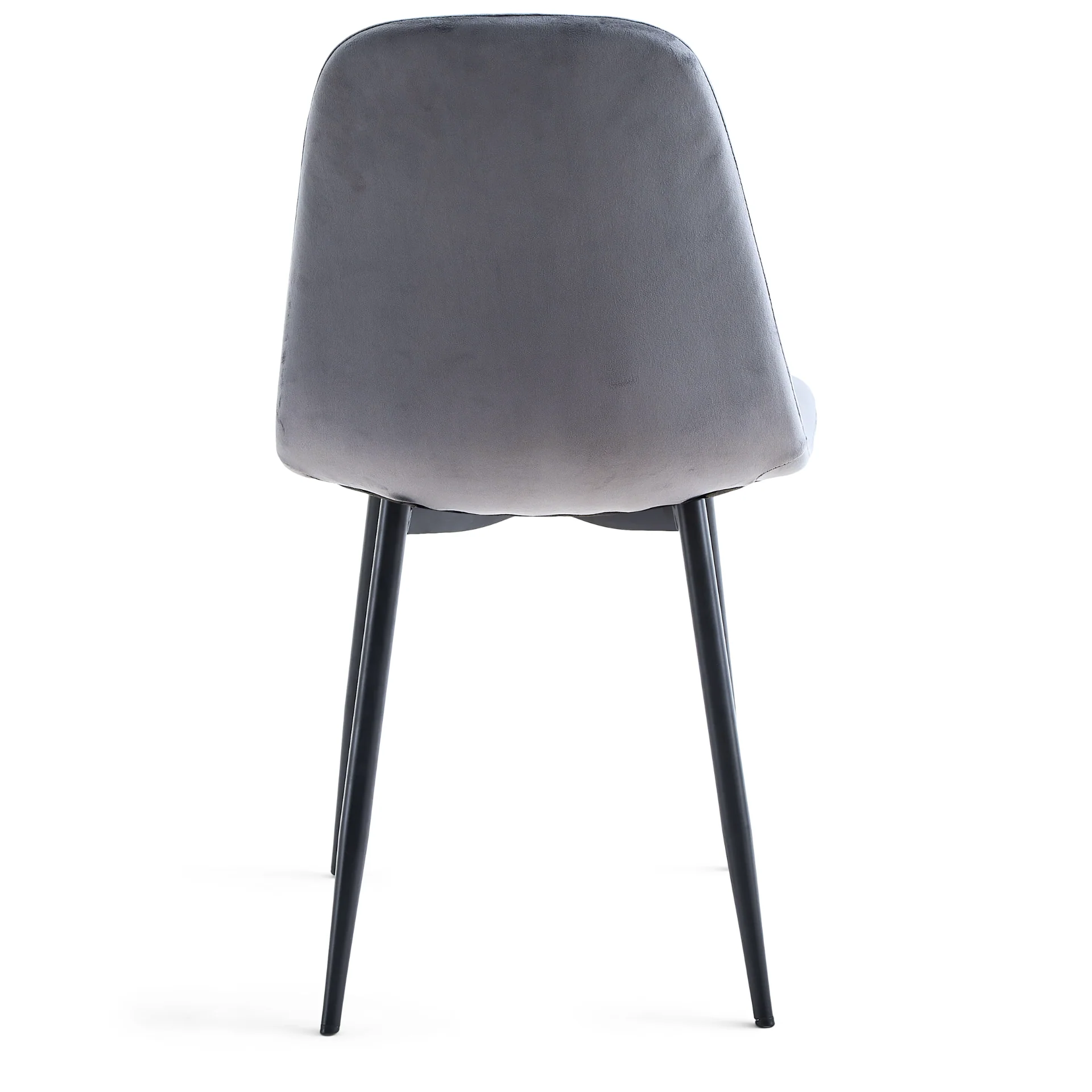 Anna - Chaise de salle à manger rembourrée en velours gris - Image 5