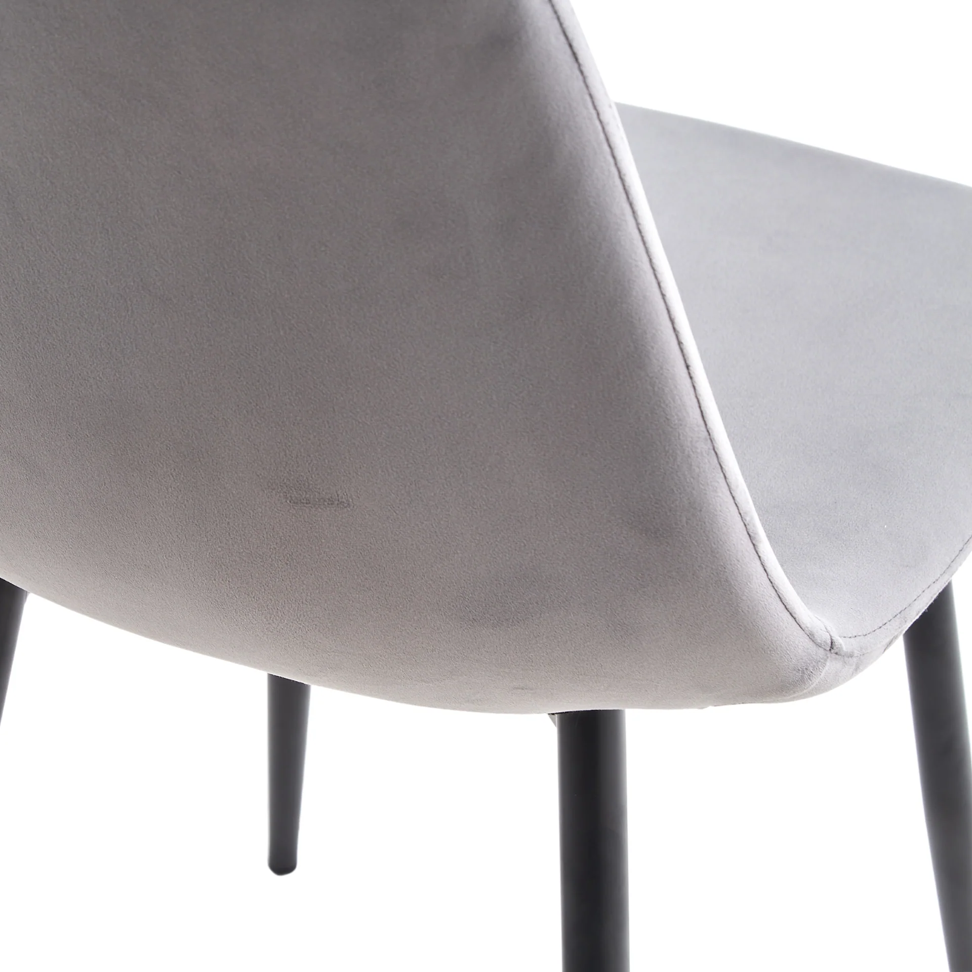 Anna - Chaise de salle à manger rembourrée en velours gris - Image 6