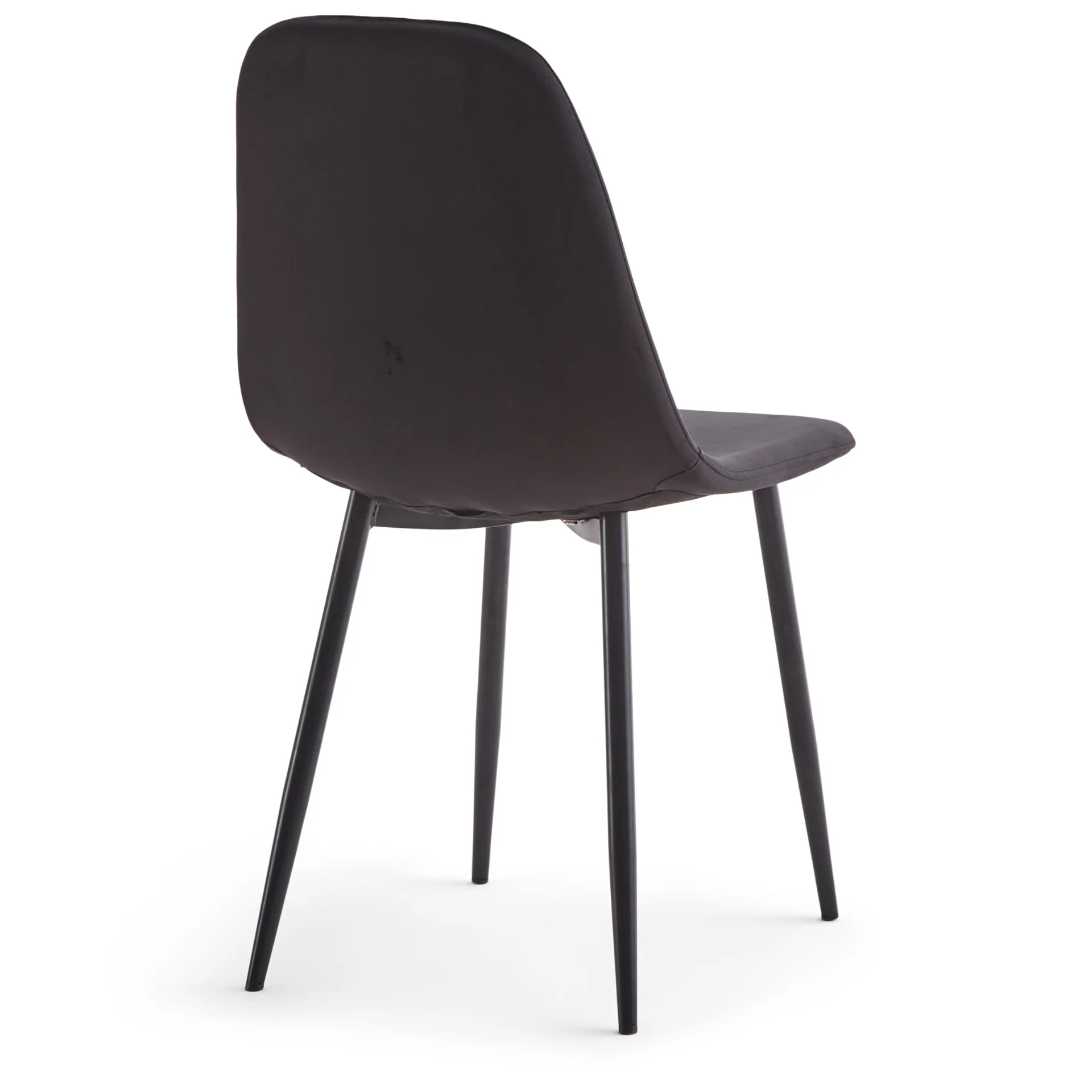 Anna - Chaise de salle à manger rembourrée en velours noir - Image 3