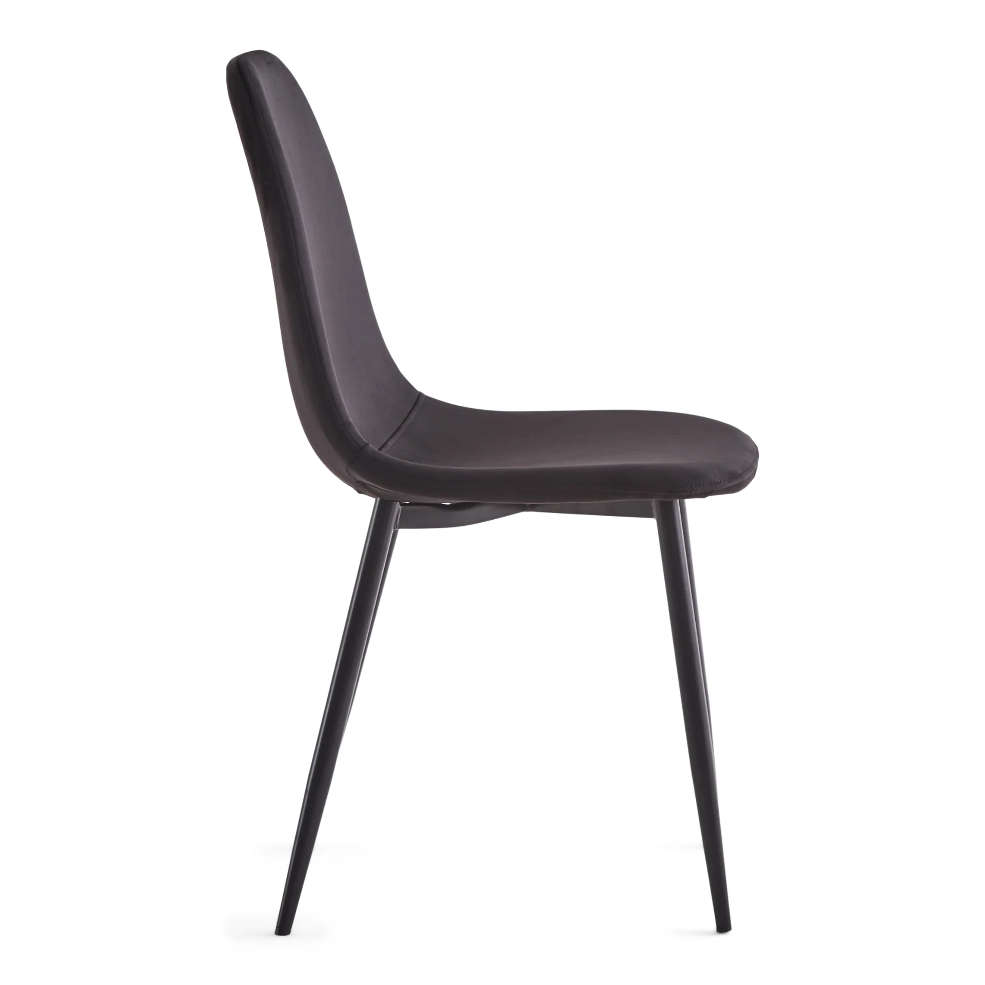 Anna - Chaise de salle à manger rembourrée en velours noir - Image 4