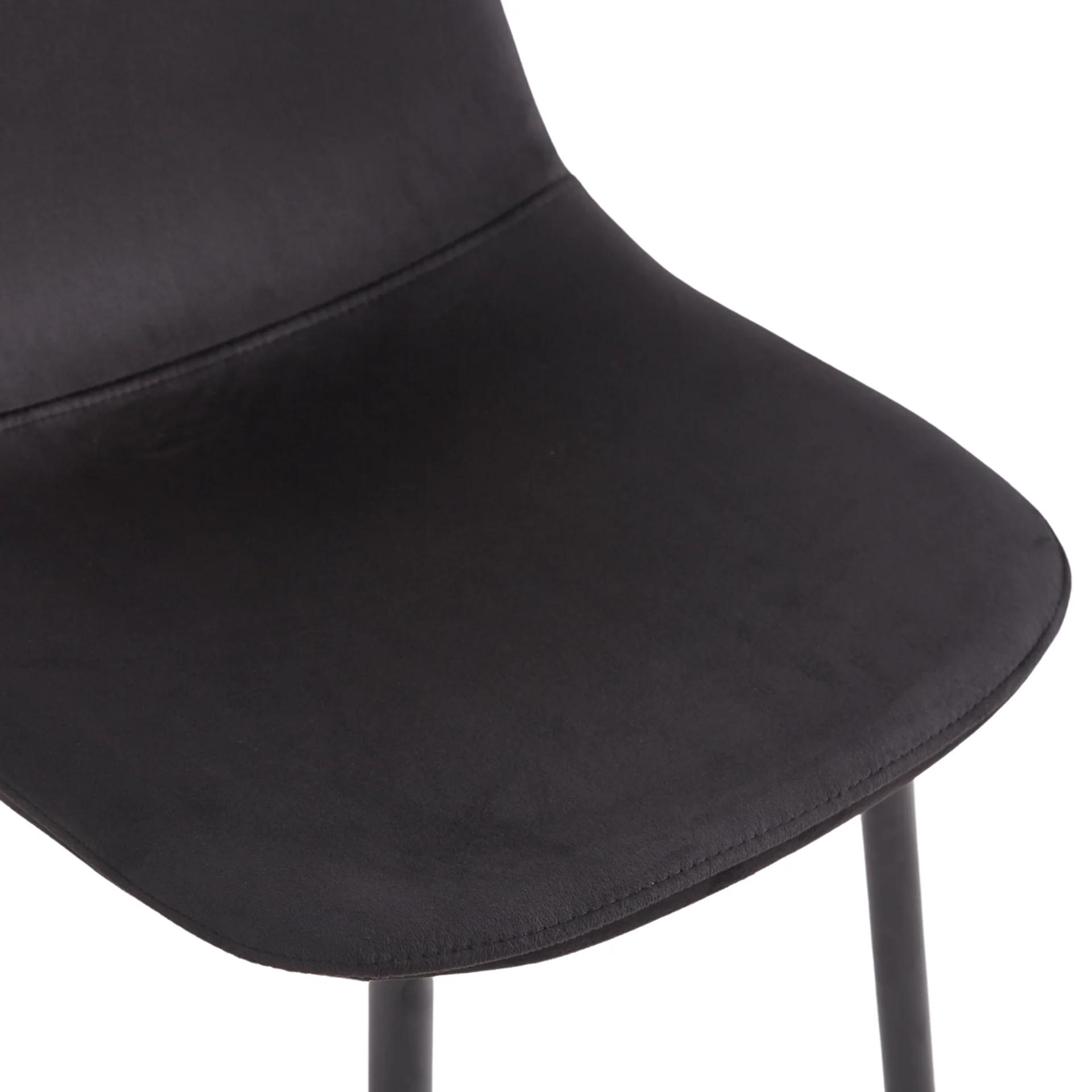 Anna - Chaise de salle à manger rembourrée en velours noir - Image 6