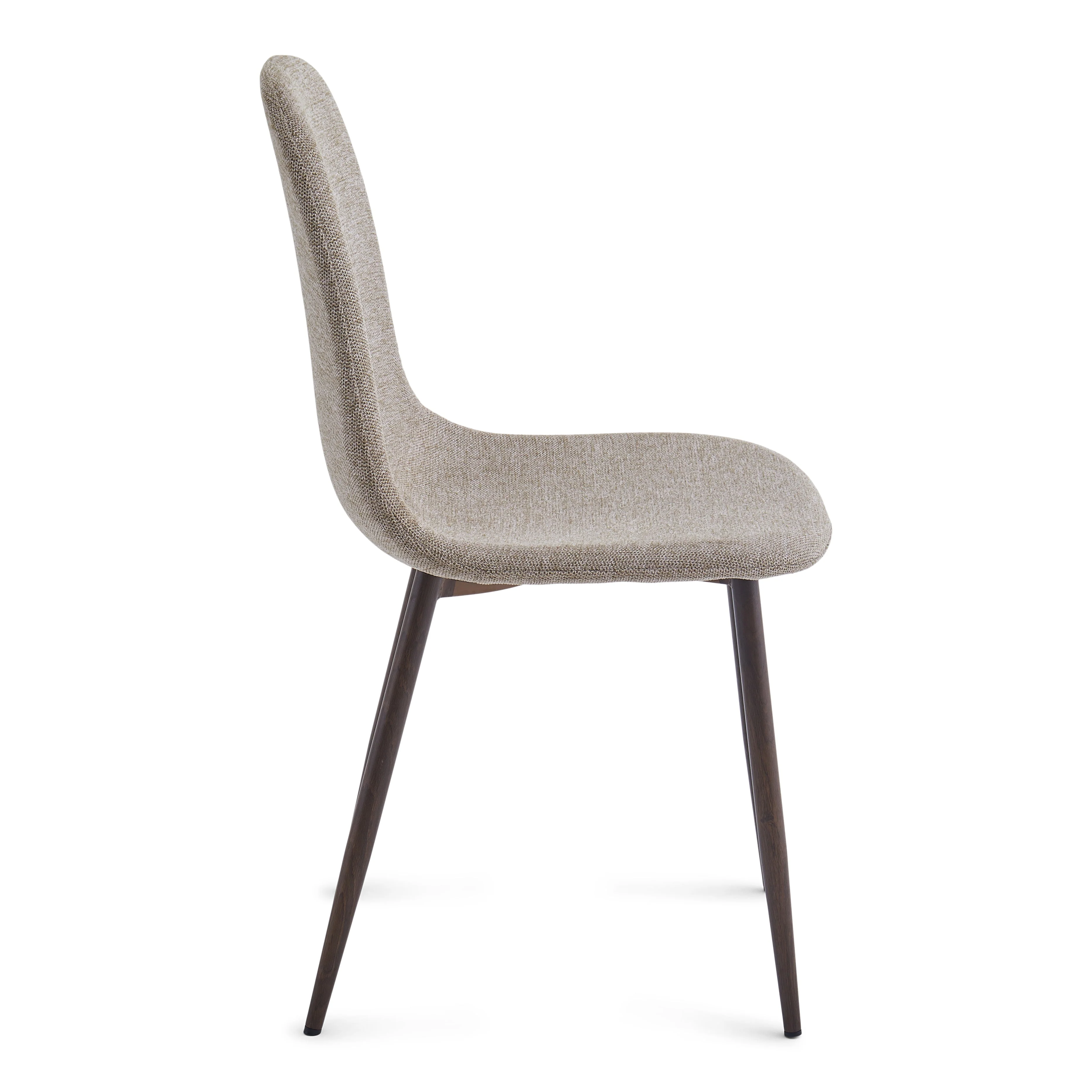 Anna Chaise de salle à manger - textile sable avec pieds en chêne fumé - Image 3