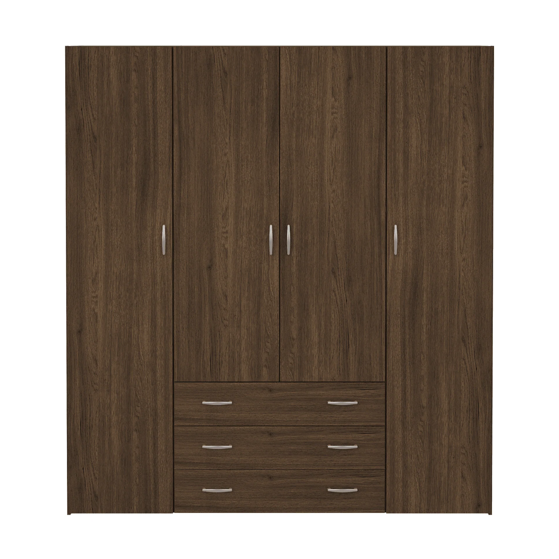 Malia armoire couleur chêne fumé 4 portes 3 tiroirs - Image 3