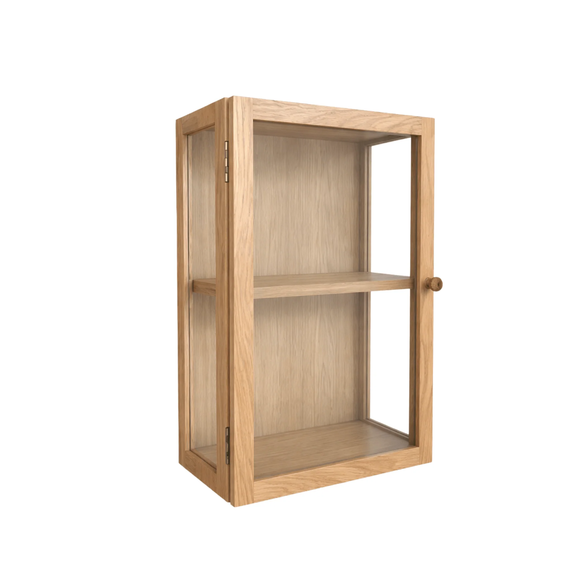 Armoire vitrine murale Piper 60x40x20 cm chêne