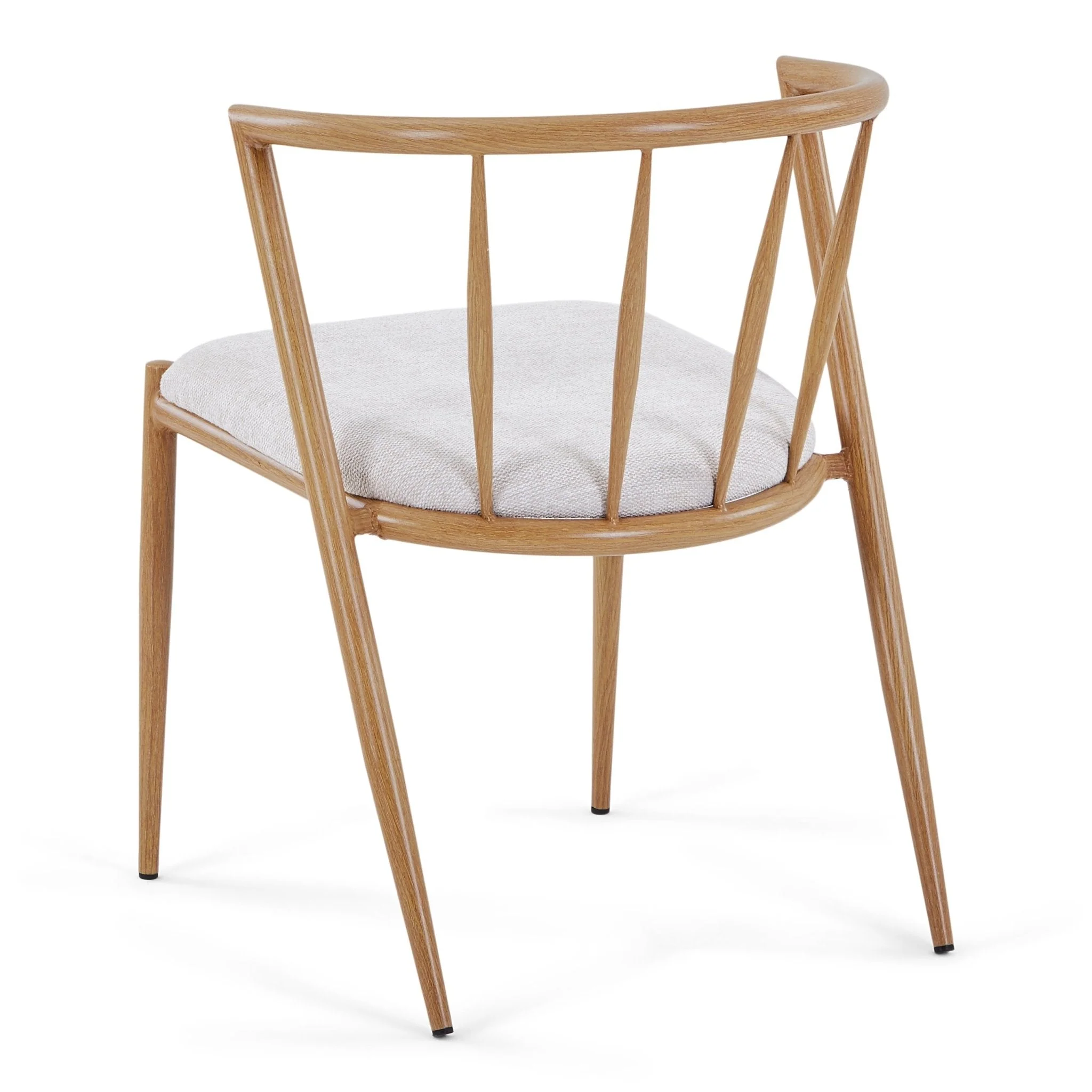 Bella Chaise de salle à manger - aspect chêne avec assise tapissée beige - Image 4