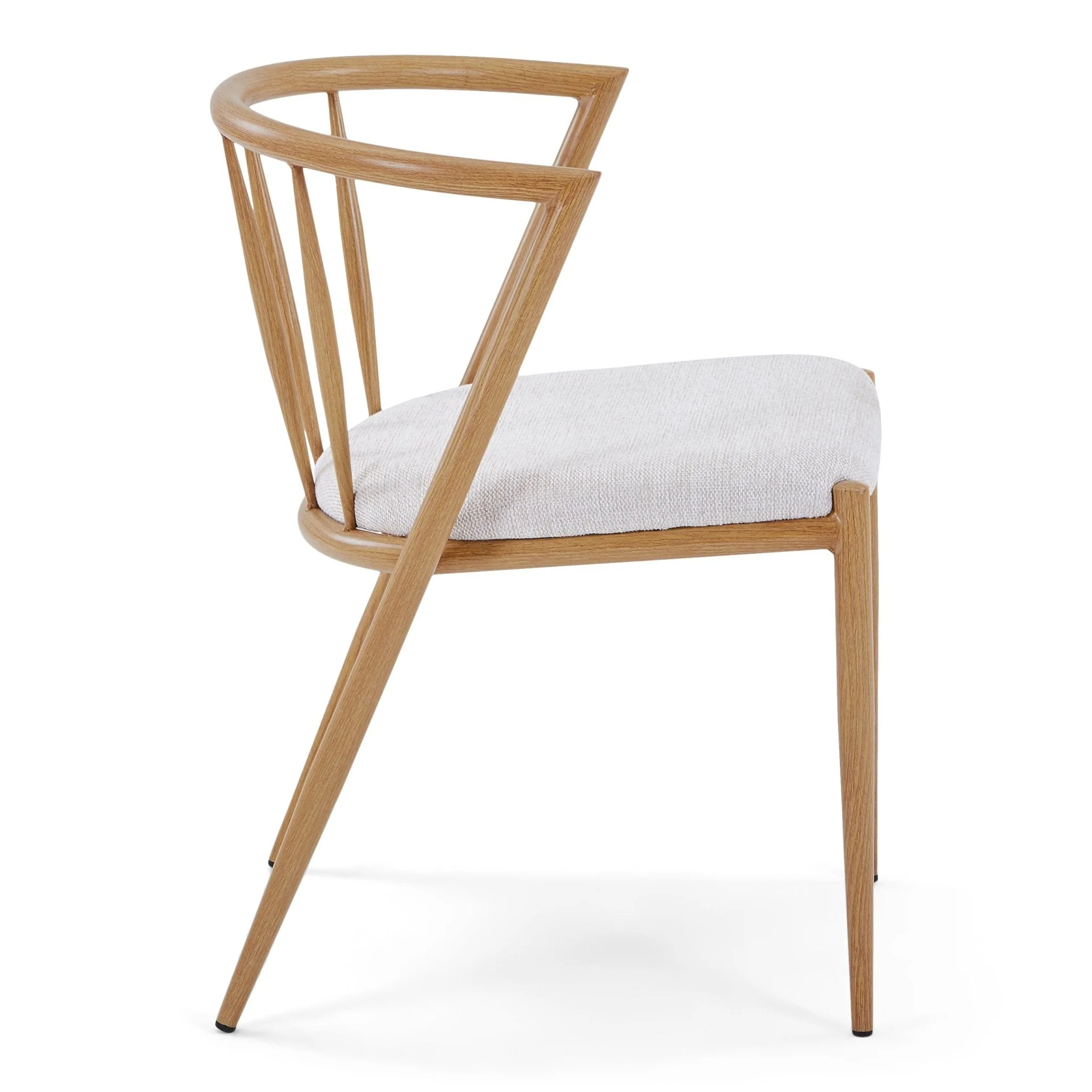 Bella Chaise de salle à manger - aspect chêne avec assise tapissée beige - Image 5