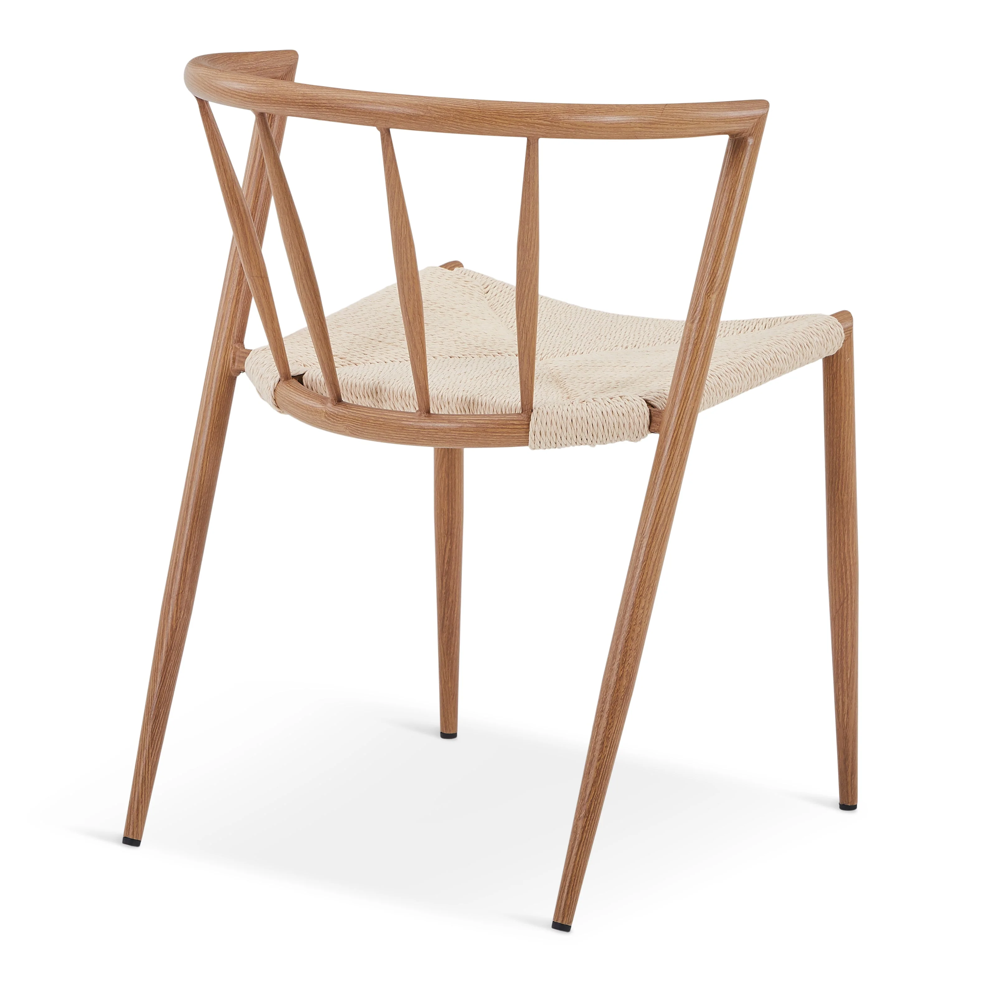 Bella chaise de salle à manger – Aspect chêne avec assise tressée - Image 4