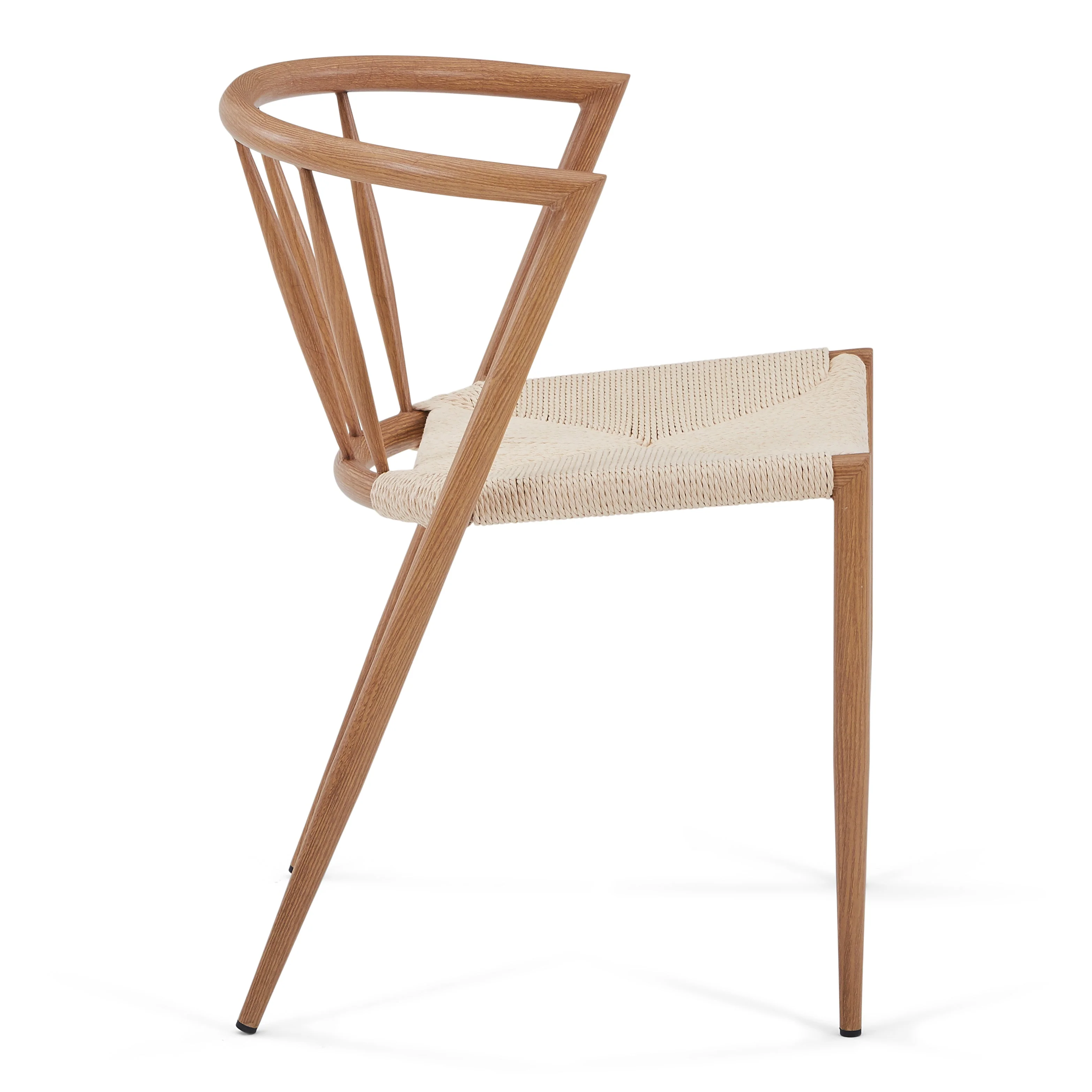 Bella chaise de salle à manger – Aspect chêne avec assise tressée - Image 7