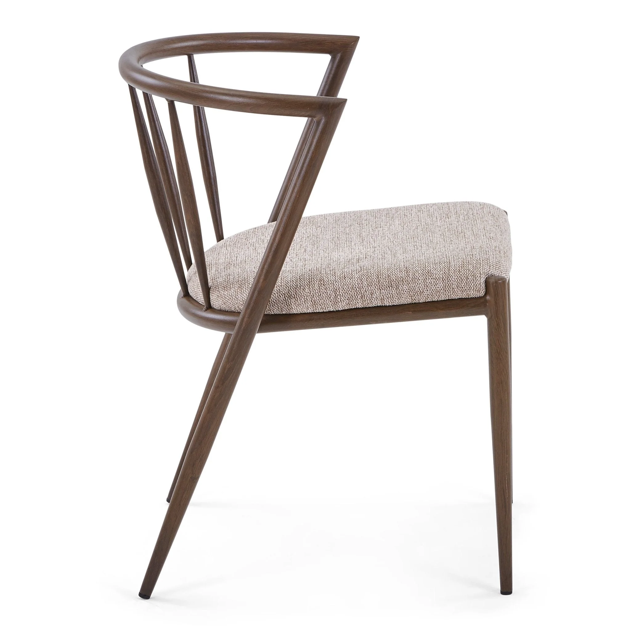 Bella Chaise de salle à manger - aspect chêne fumé avec assise tapissée sable - Image 9