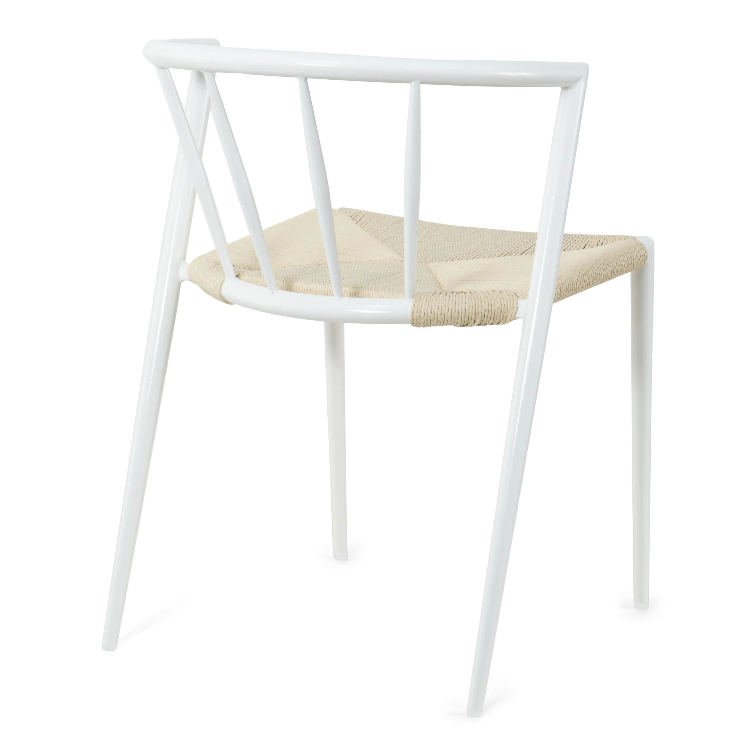 Bella - Chaise de salle à manger blanche avec siège en rotin - Image 7