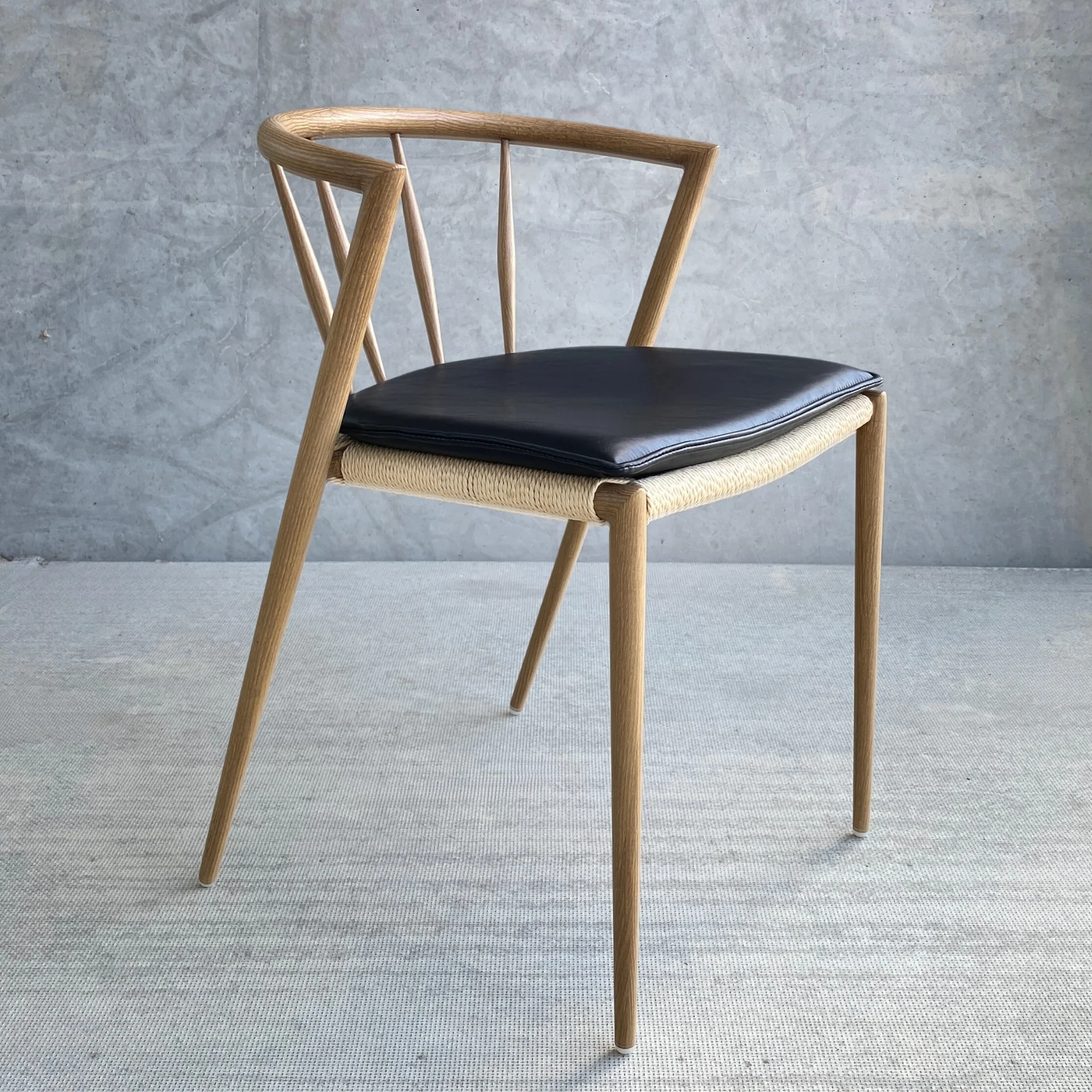 Bella - Chaise de salle à manger blanche avec siège en rotin - Image 8