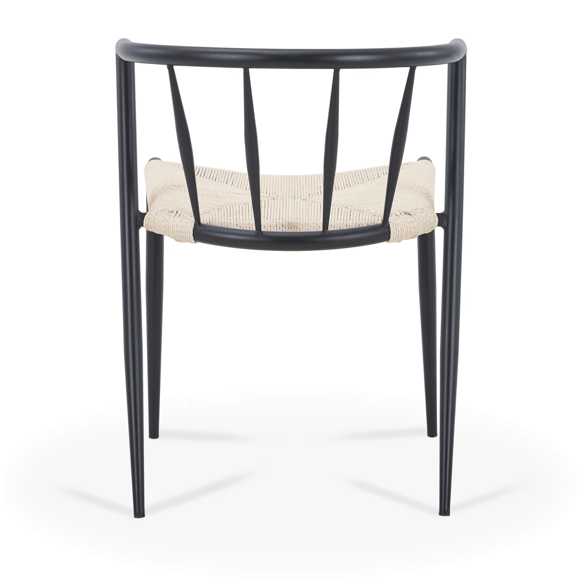 Bella - Chaise de salle à manger noire avec assise en rotin - Image 4