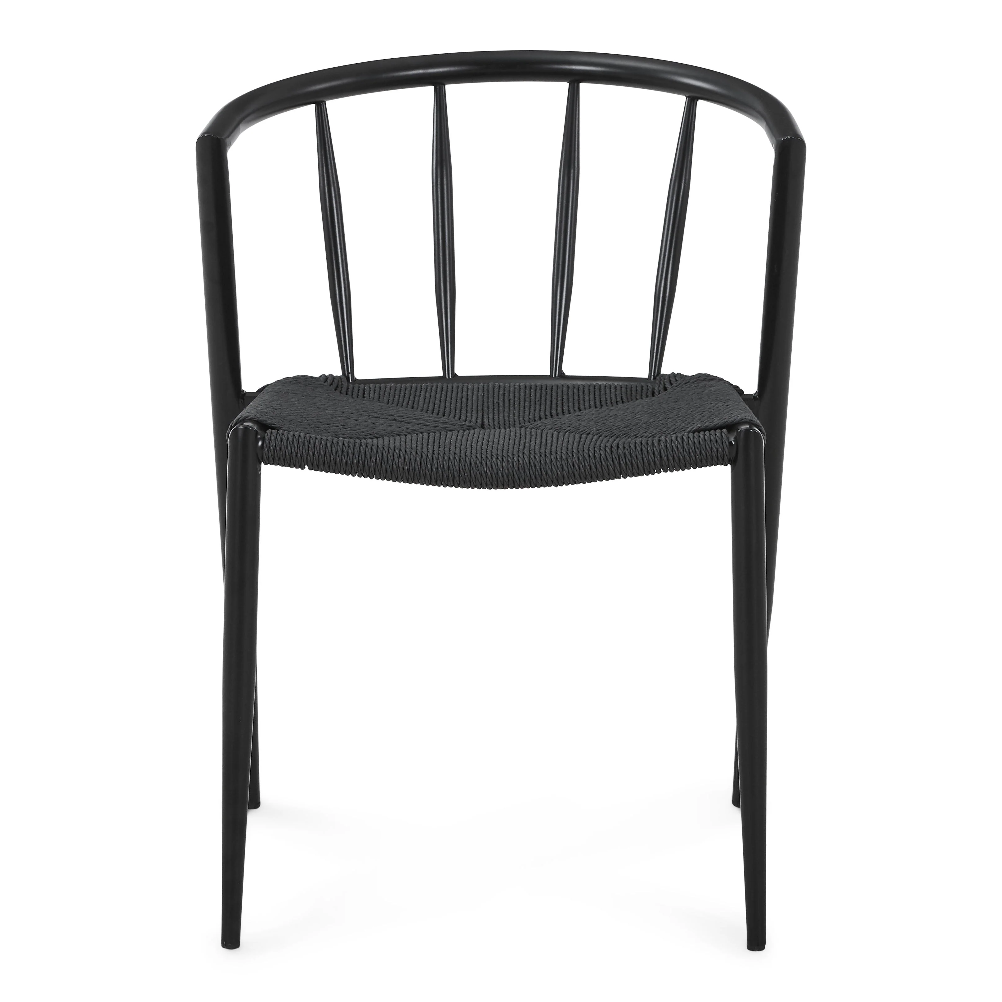 Bella - Chaise de salle à manger noire/noire avec assise en osier - Image 4