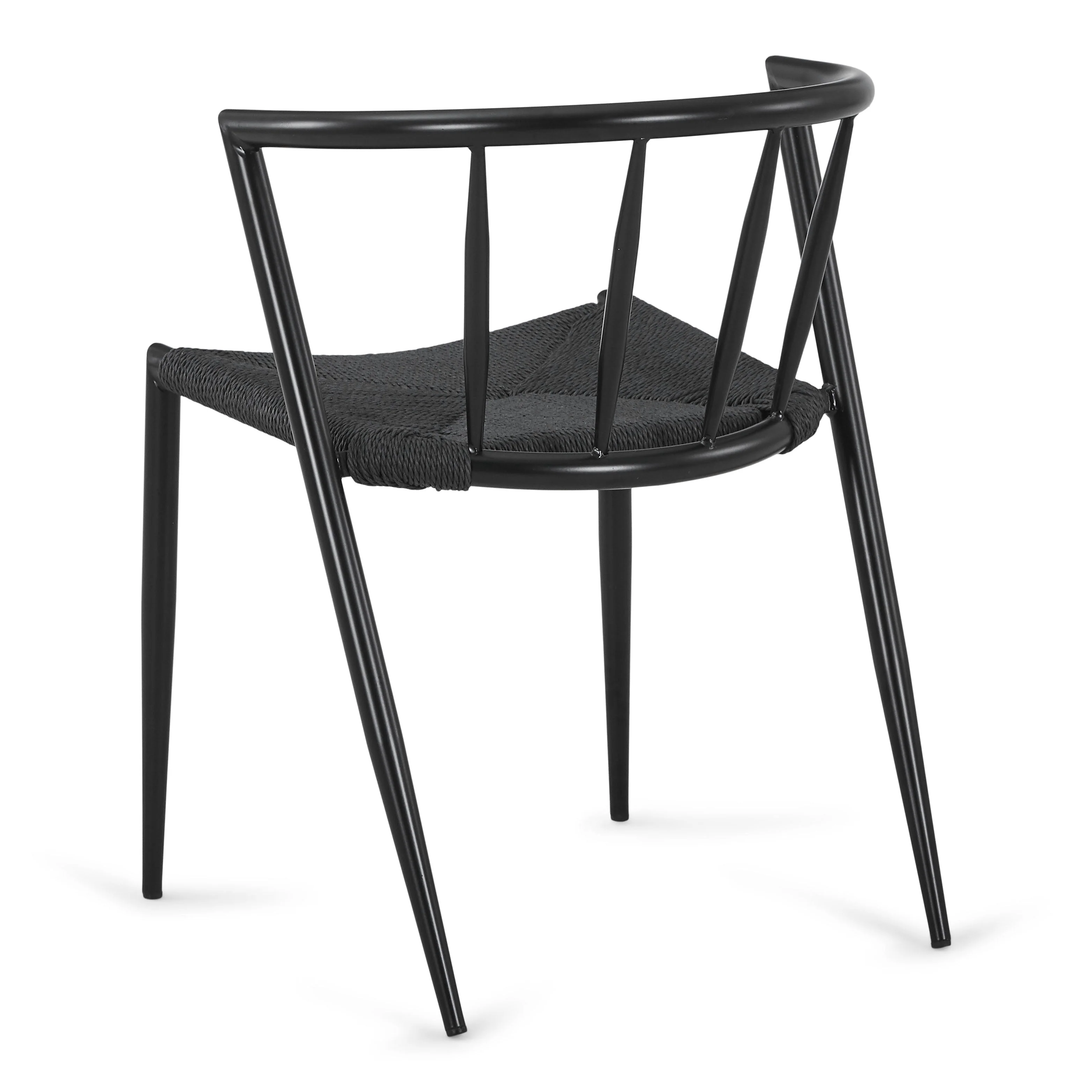 Bella - Chaise de salle à manger noire/noire avec assise en osier - Image 5
