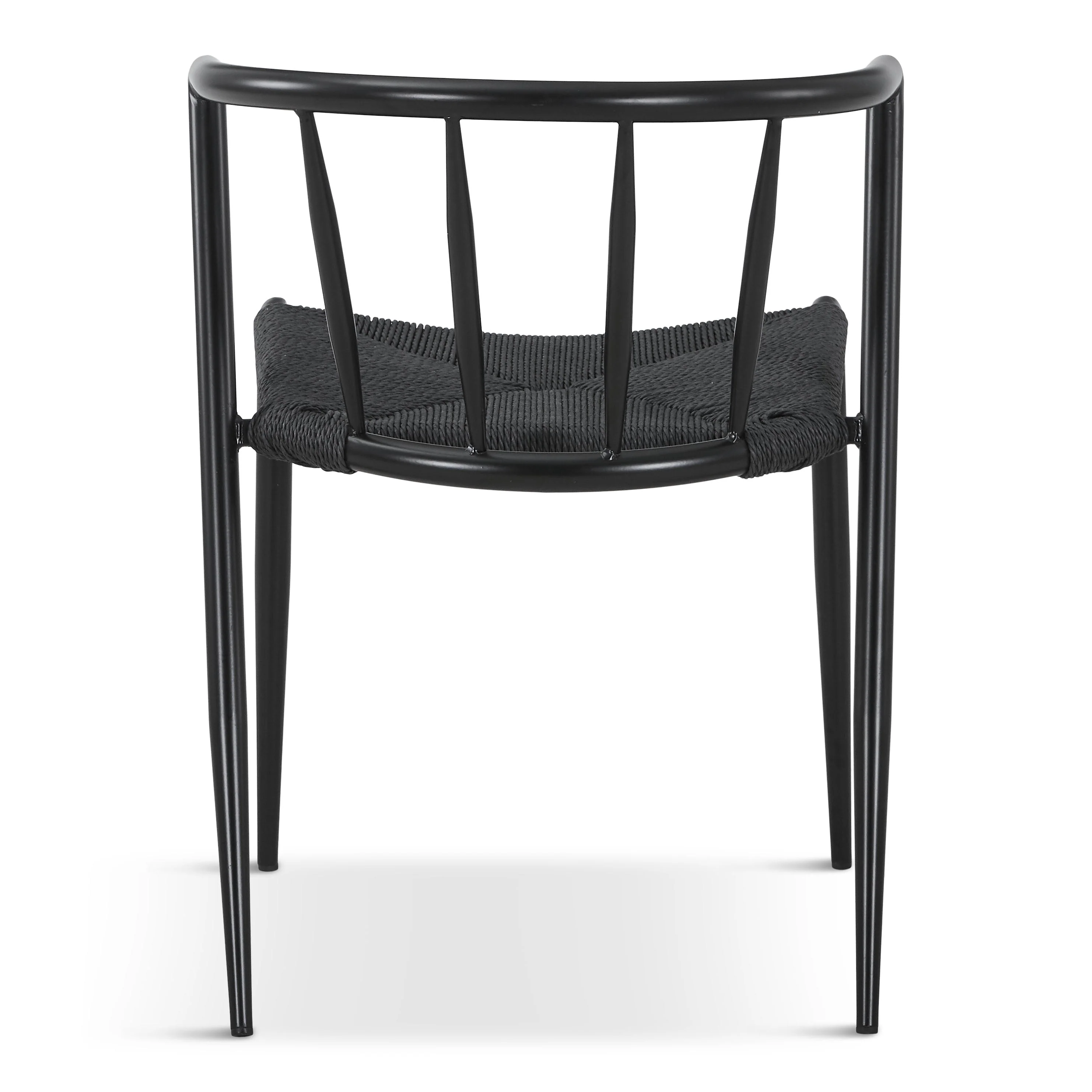 Bella - Chaise de salle à manger noire/noire avec assise en osier - Image 6