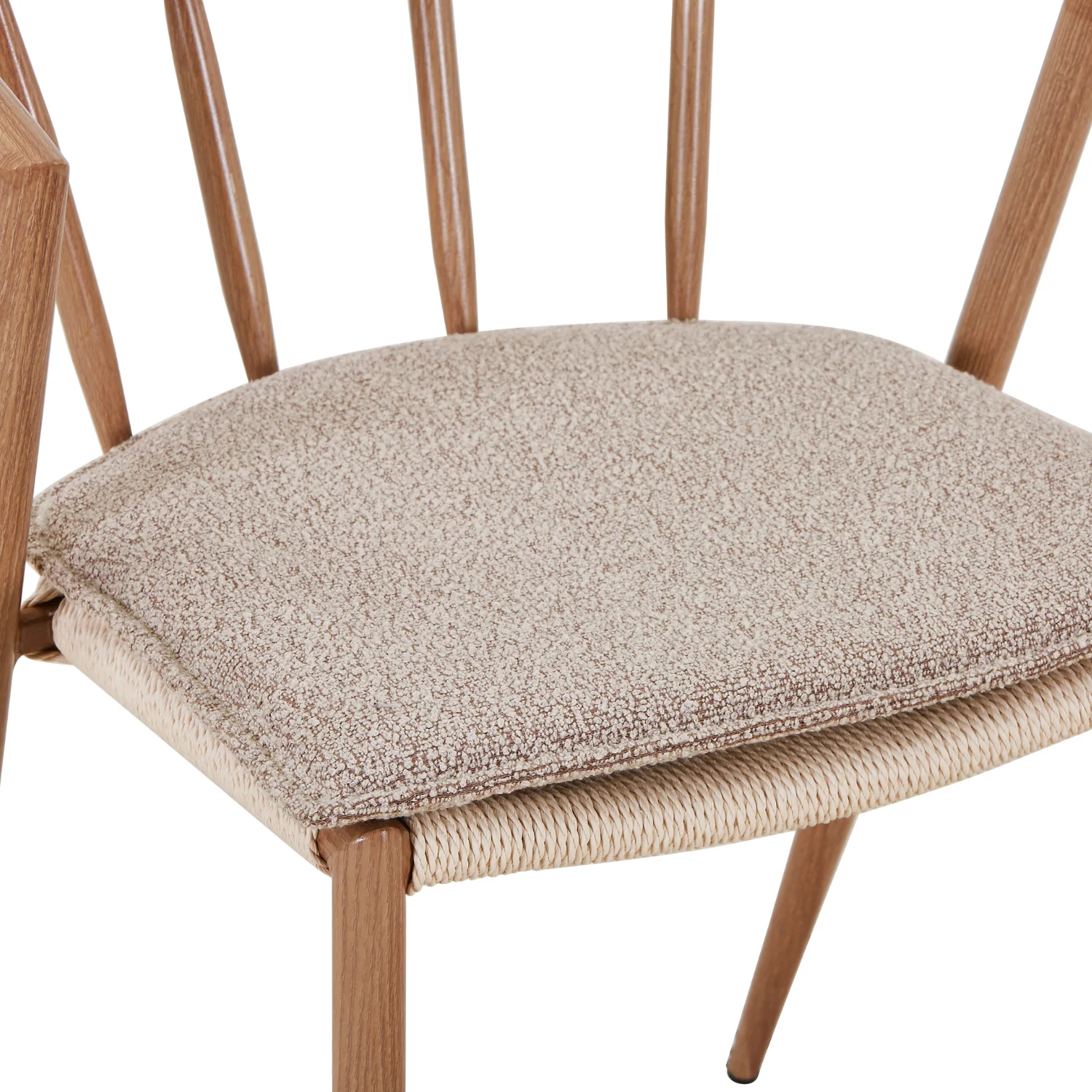 Bella - coussin d'assise en bouclé beige - Image 2
