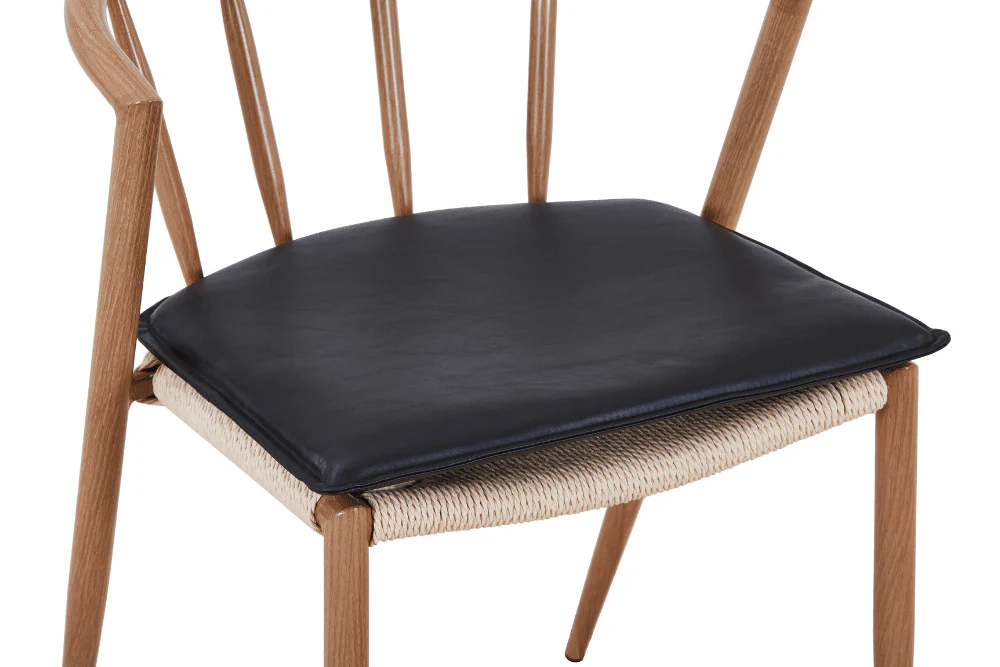 Bella - Coussin de siège en cuir artificiel noir - Image 4
