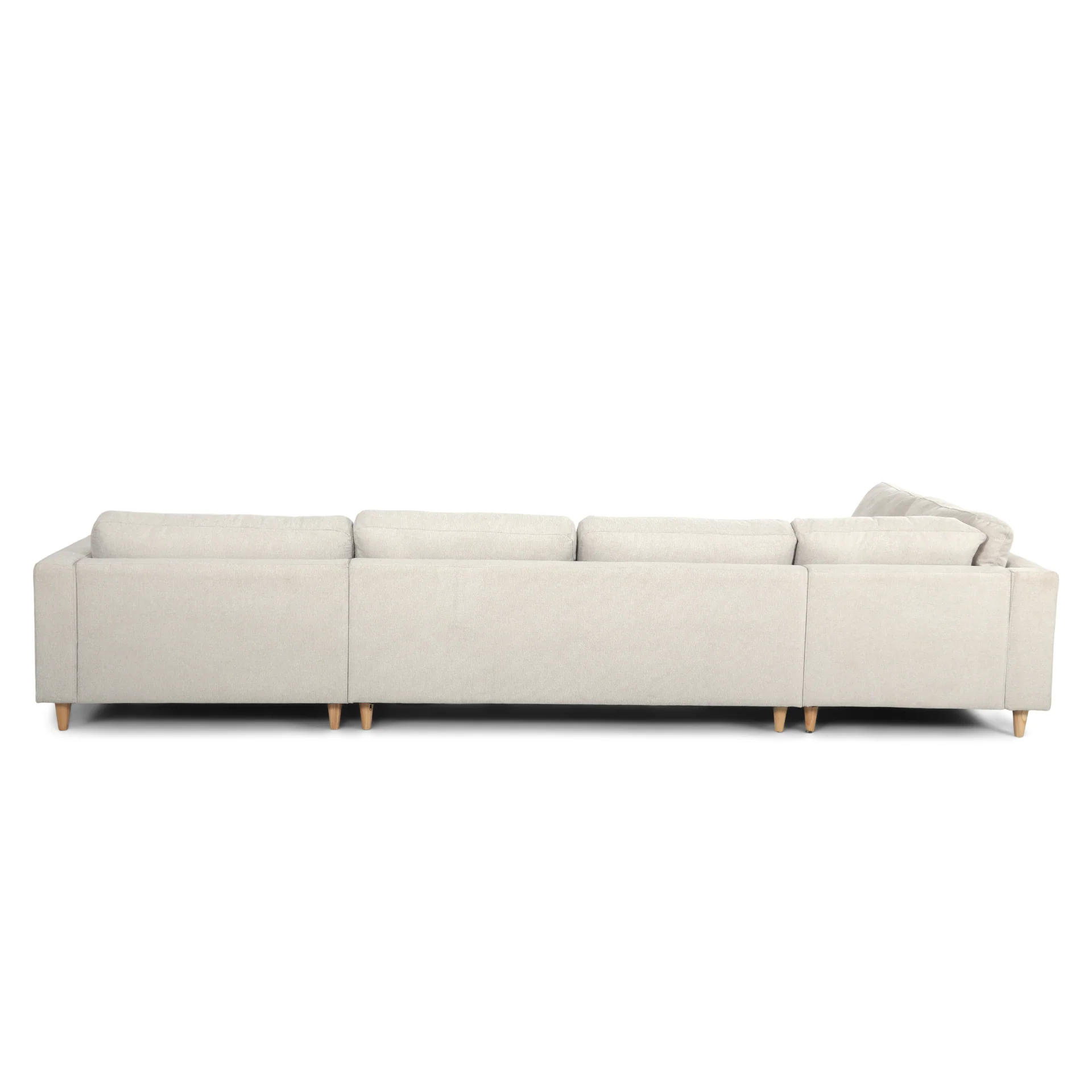 Brandy - Canapé d'angle droit beige avec méridienne L:366 x P:211 x H:80 cm - Image 6