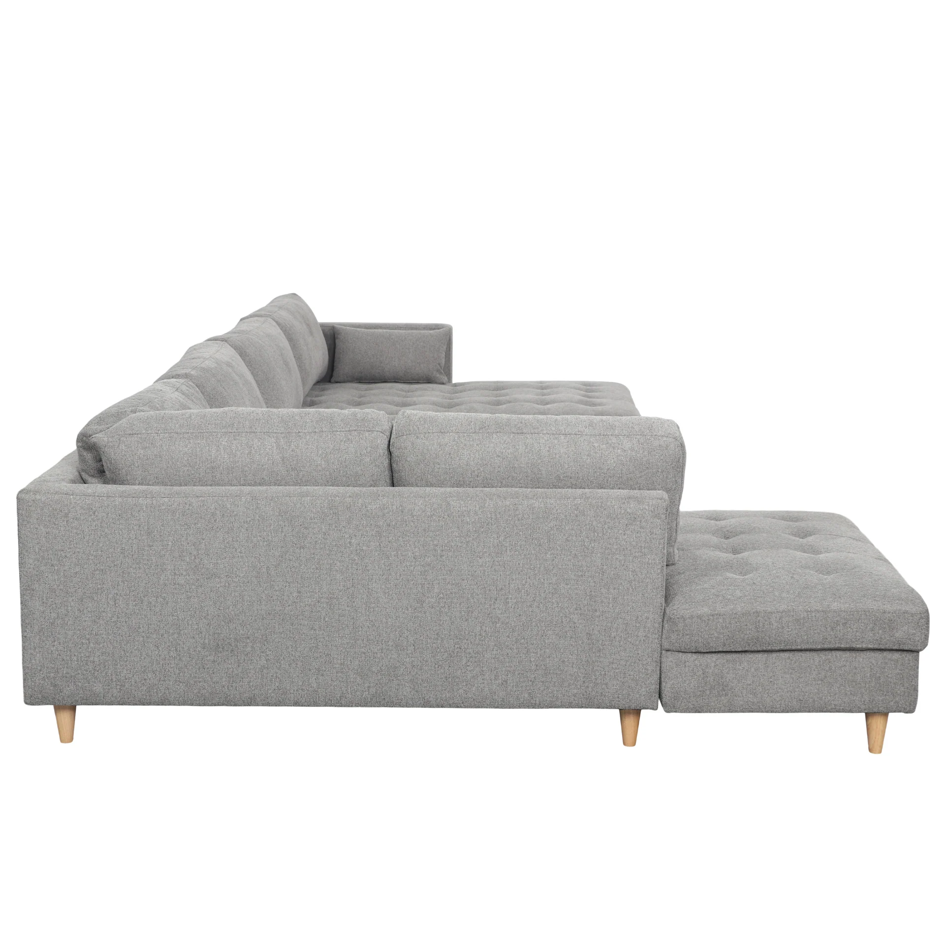 Brandy - Canapé d'angle droit gris avec méridienne L:366 x P:211 x H:80 cm - Image 8