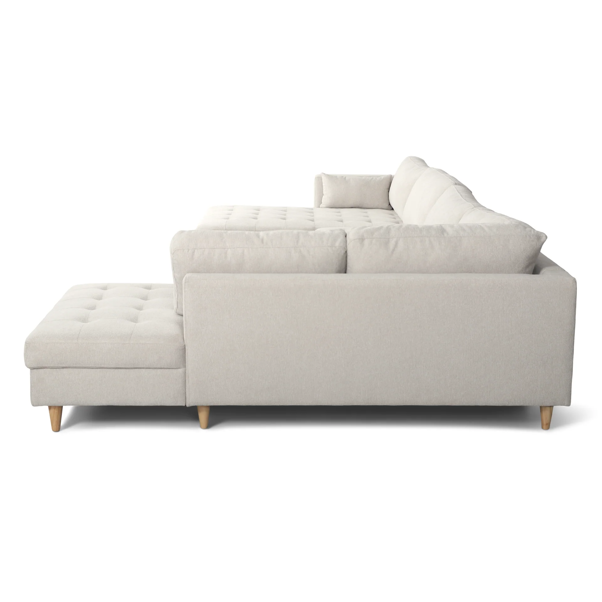 Brandy - Canapé en U gauche beige avec méridienne L:366 x P:211 x H:80 cm - Image 10