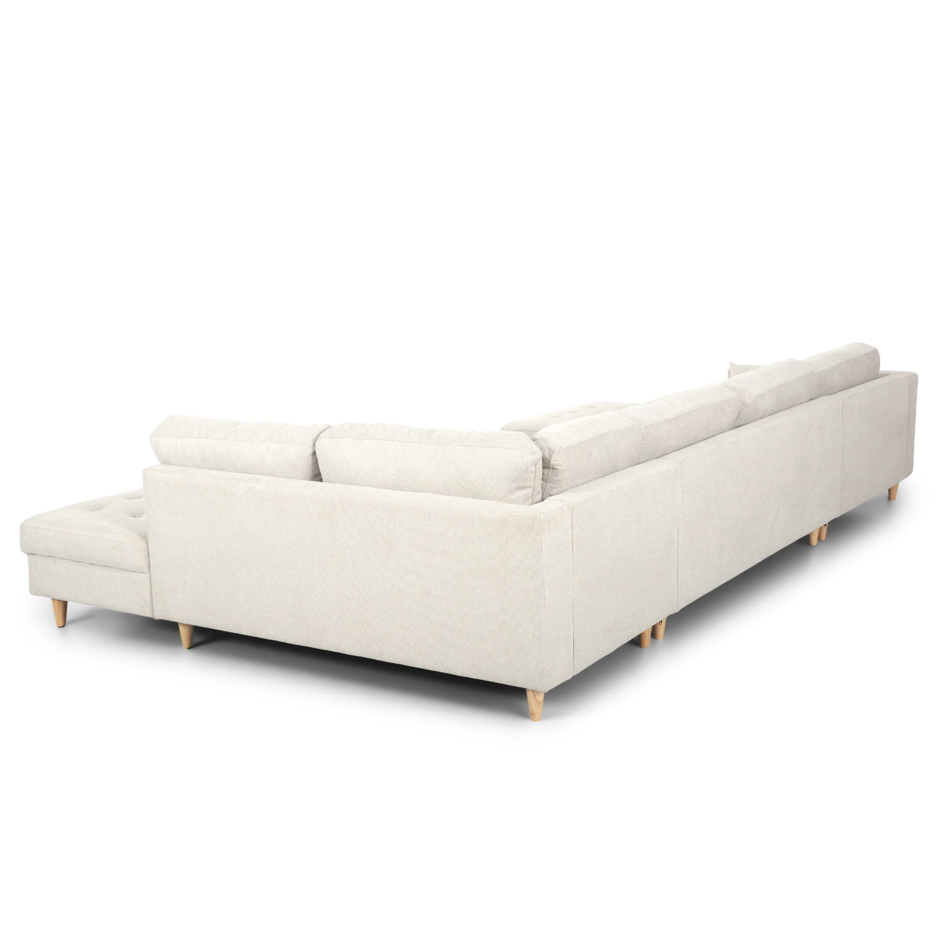 Brandy - Canapé en U gauche beige avec méridienne L:366 x P:211 x H:80 cm - Image 6