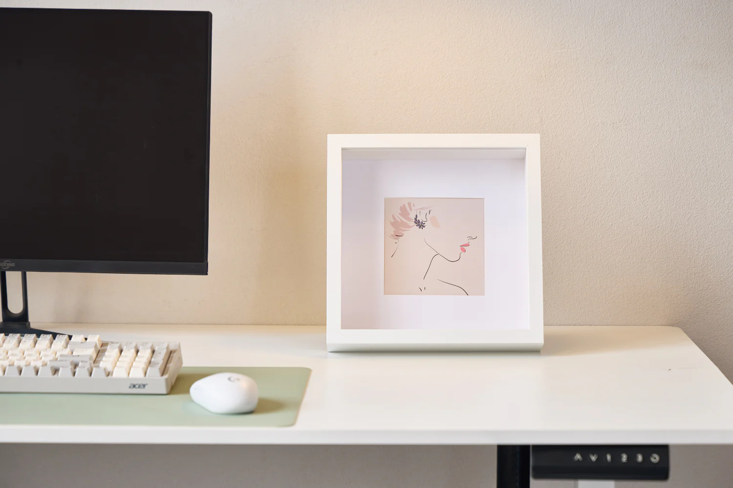 Cadre photo profond Salma blanc 25x25 cm - Image 7