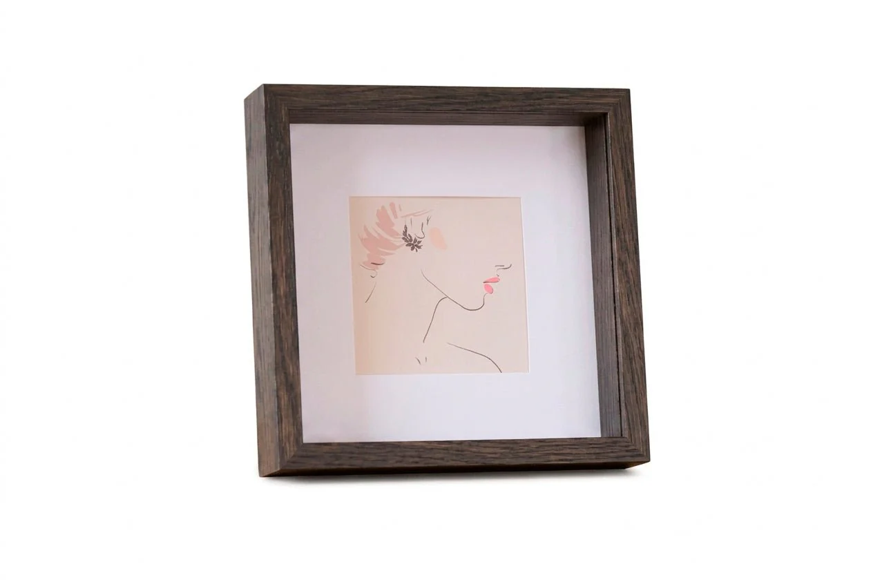 Cadre photo profond Salma chêne fumé 25x25 cm