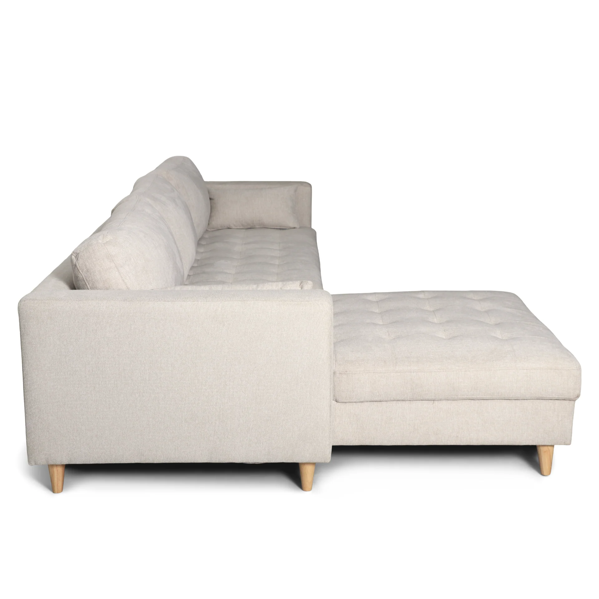 Brandy - Canapé d’angle avec méridienne réversible à droite et à gauche, beige L:290 x P:96 x H:80 cm - Image 5
