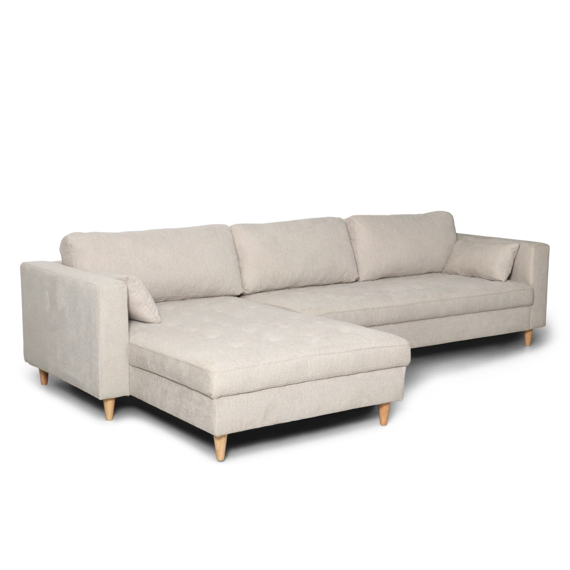 Brandy - Canapé d’angle avec méridienne réversible à droite et à gauche, beige L:290 x P:96 x H:80 cm - Image 6