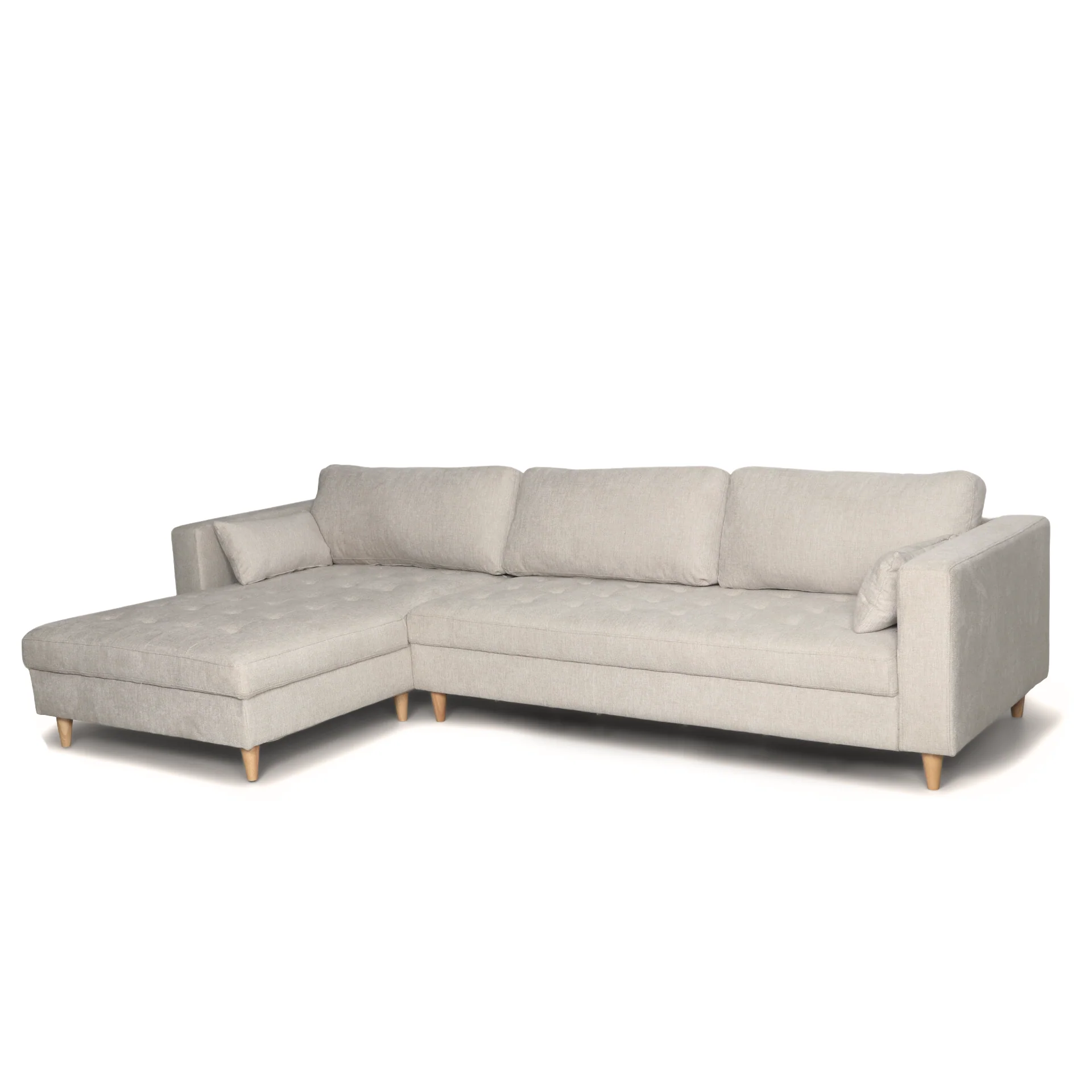 Brandy - Canapé d’angle avec méridienne réversible à droite et à gauche, beige L:290 x P:96 x H:80 cm - Image 9