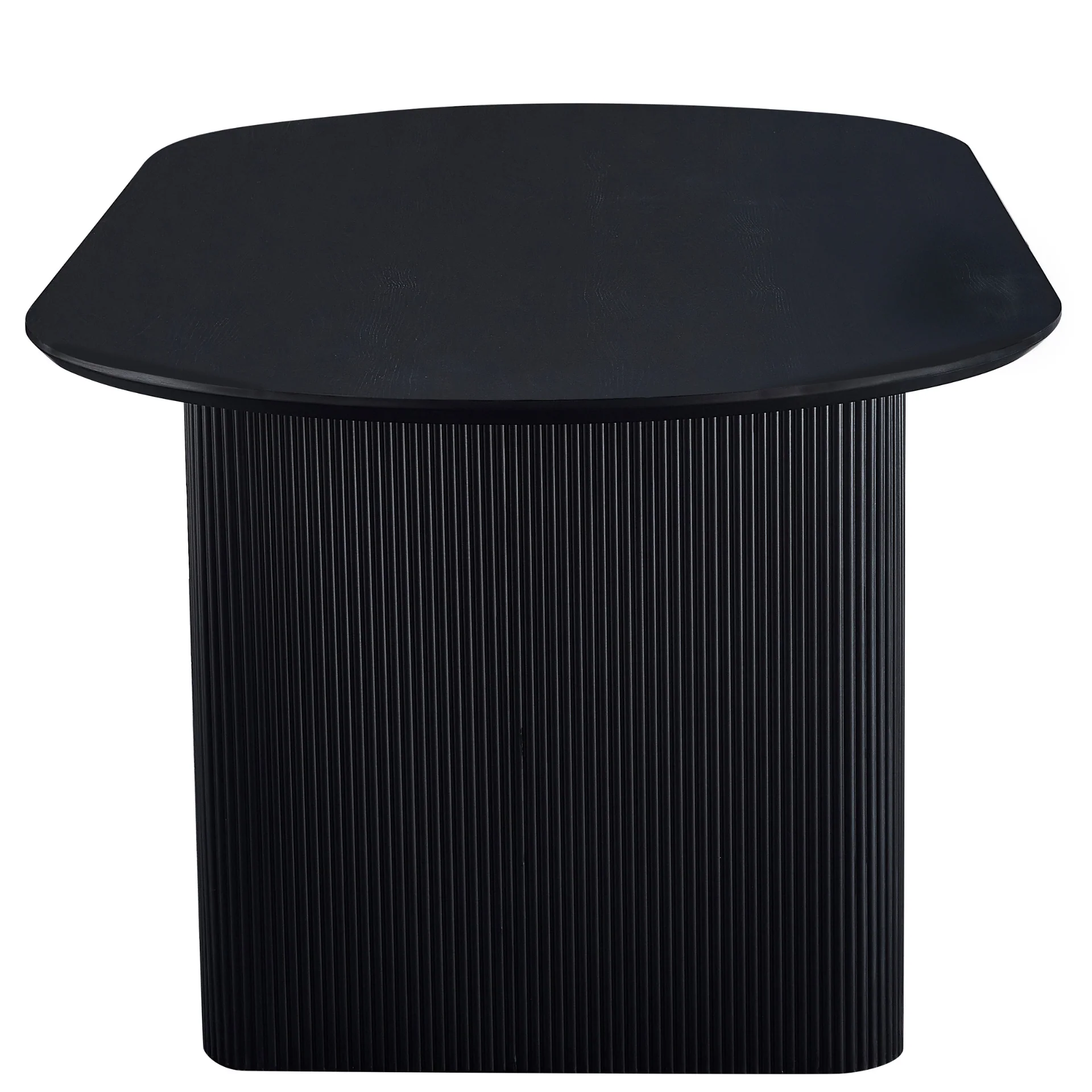 Carisma Table à manger ovale en lamelles noir 200 x 100 cm avec pied colonne - Image 5