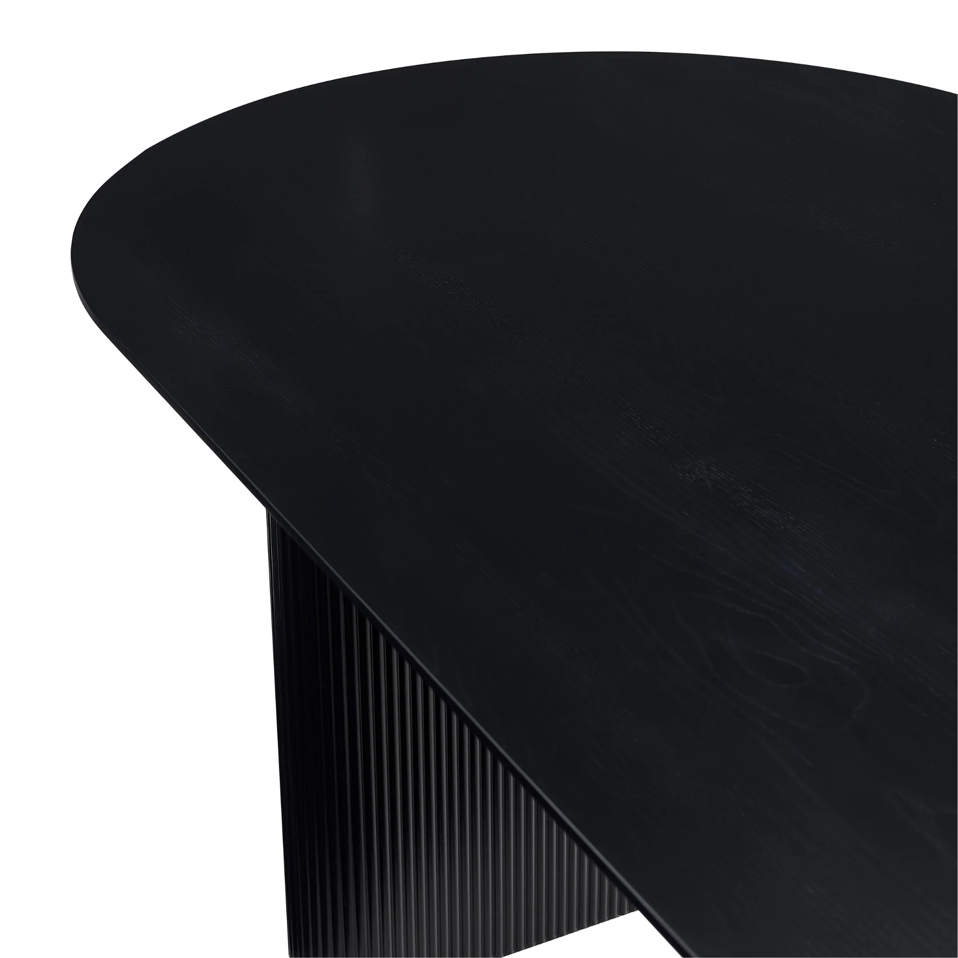Carisma Table à manger ovale en lamelles noir 200 x 100 cm avec pied colonne - Image 6