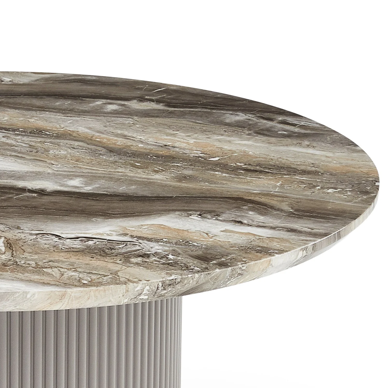 Carisma table basse ronde Ø80 beige effet marbre avec pied colonne - Image 3