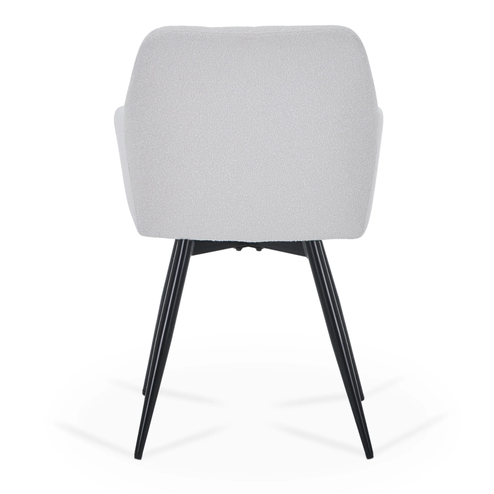 Carlo - Chaise de salle à manger en bouclé blanc avec rotation à 360 degrés - Image 5