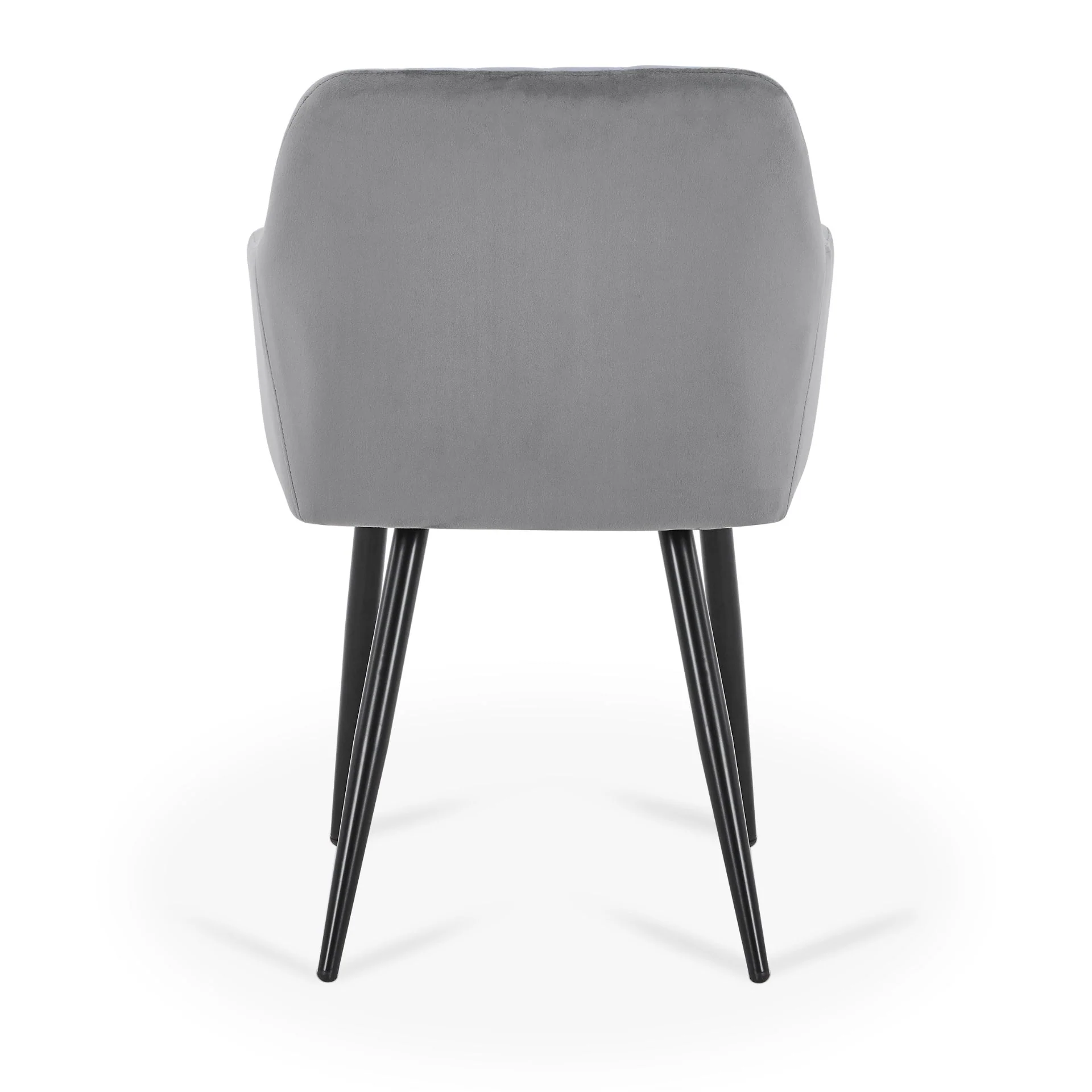 Carlo - Chaise de salle à manger en velours gris avec accoudoirs - Image 6