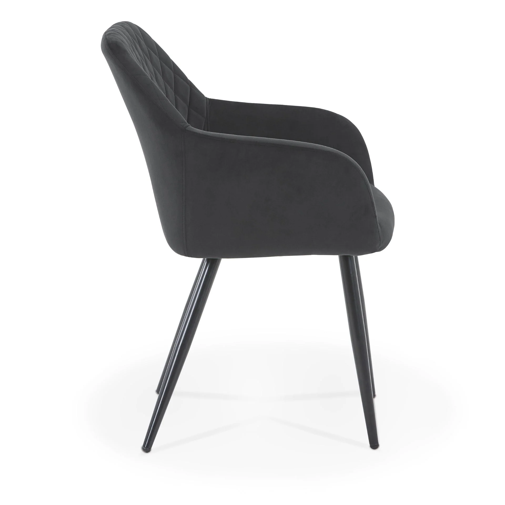 Carlo - Chaise de salle à manger en velours noir - Image 4