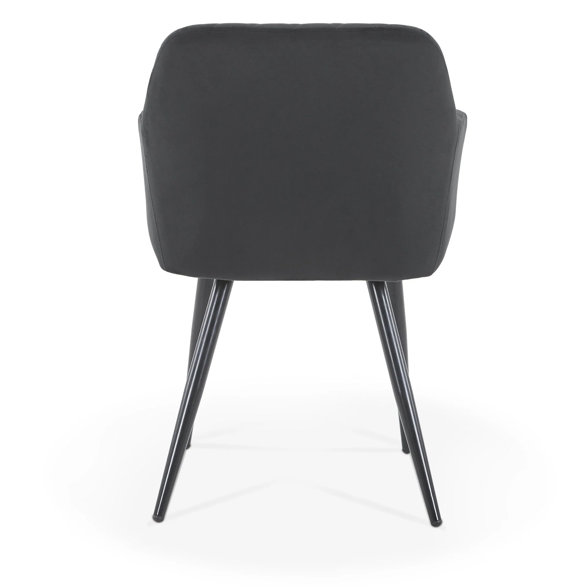 Carlo - Chaise de salle à manger en velours noir - Image 5